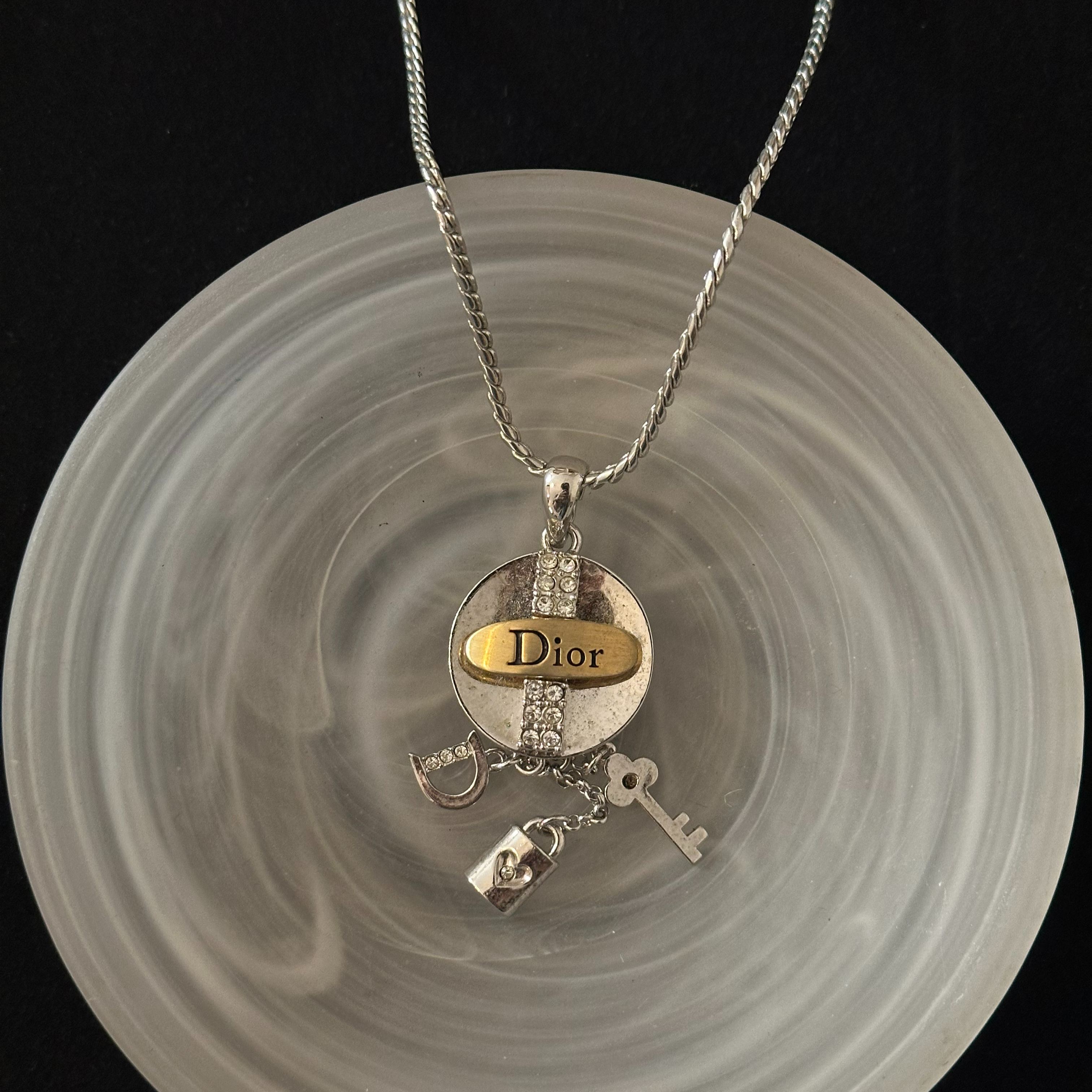 D Diamond key pendant necklace