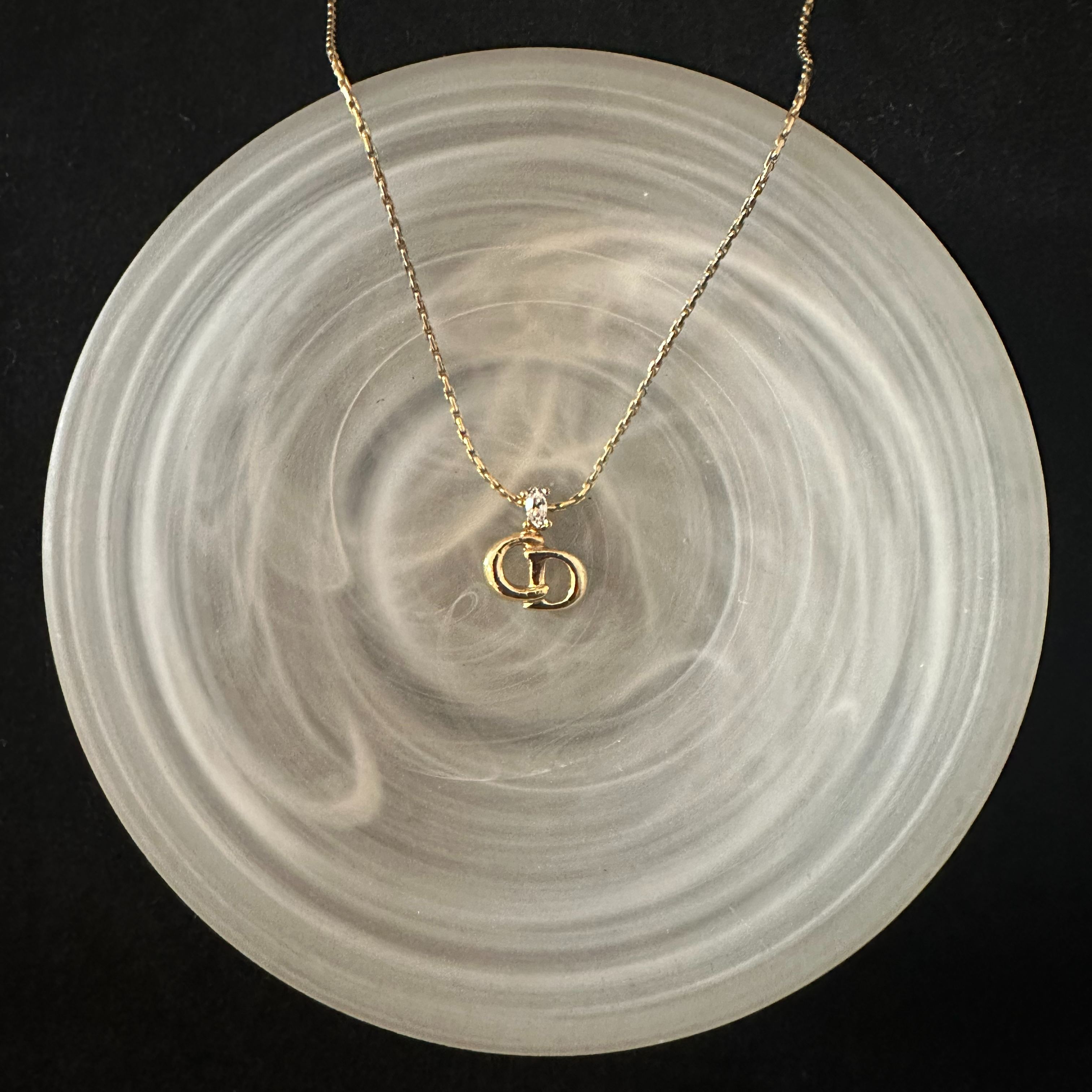 D CD rhinestone necklace