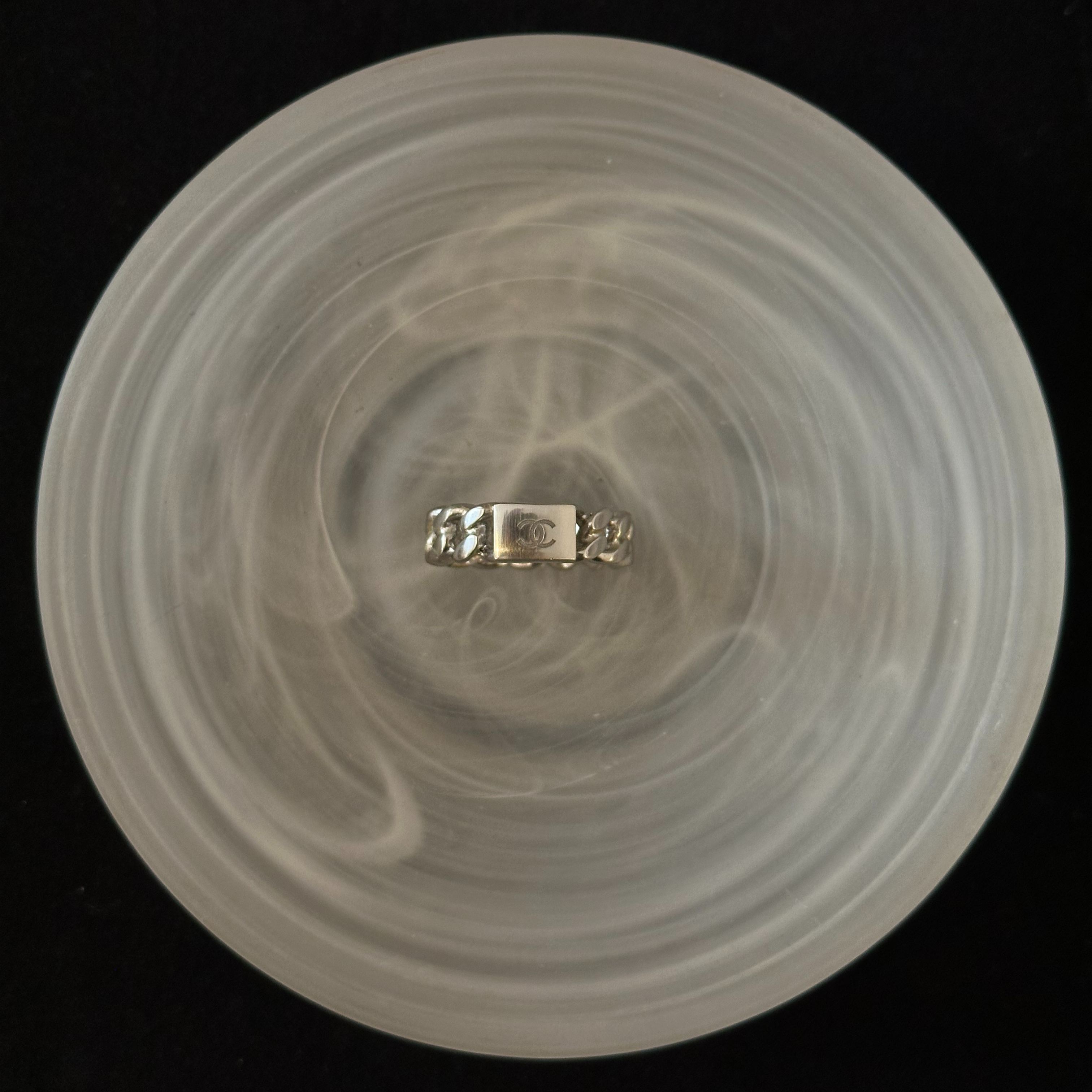 C Silver chain ring