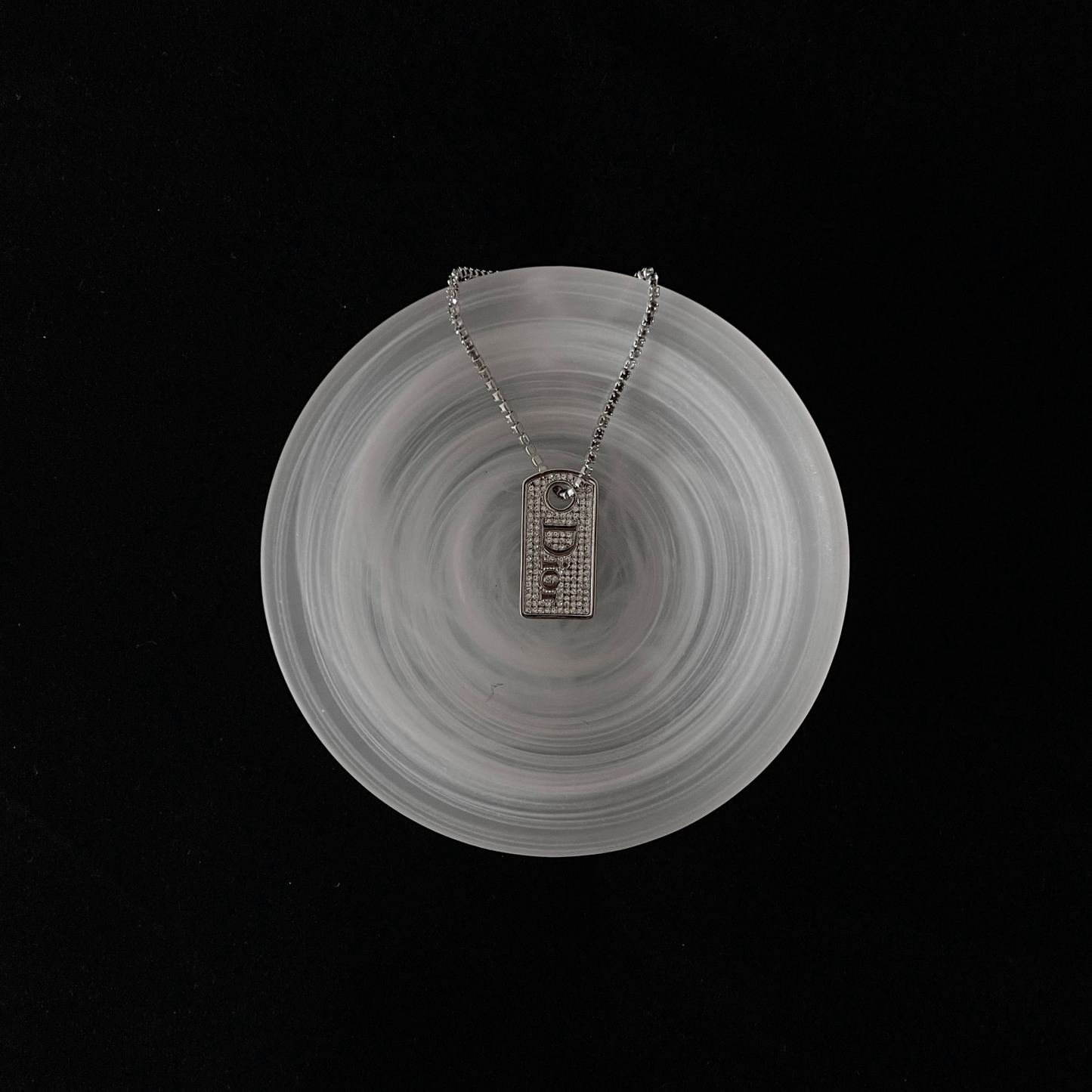 D Nameplate full diamond necklace