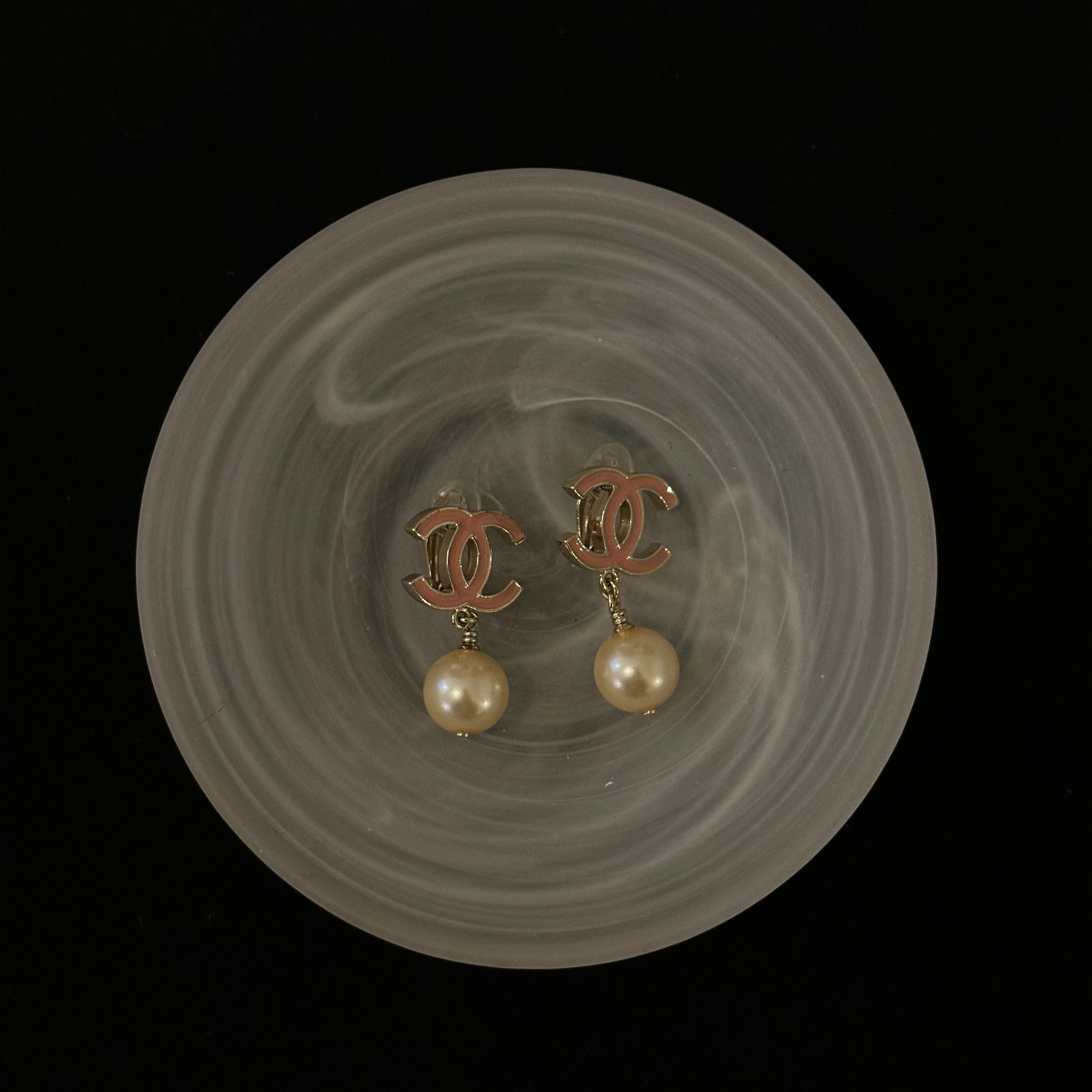 C Double C pearl drop earrings