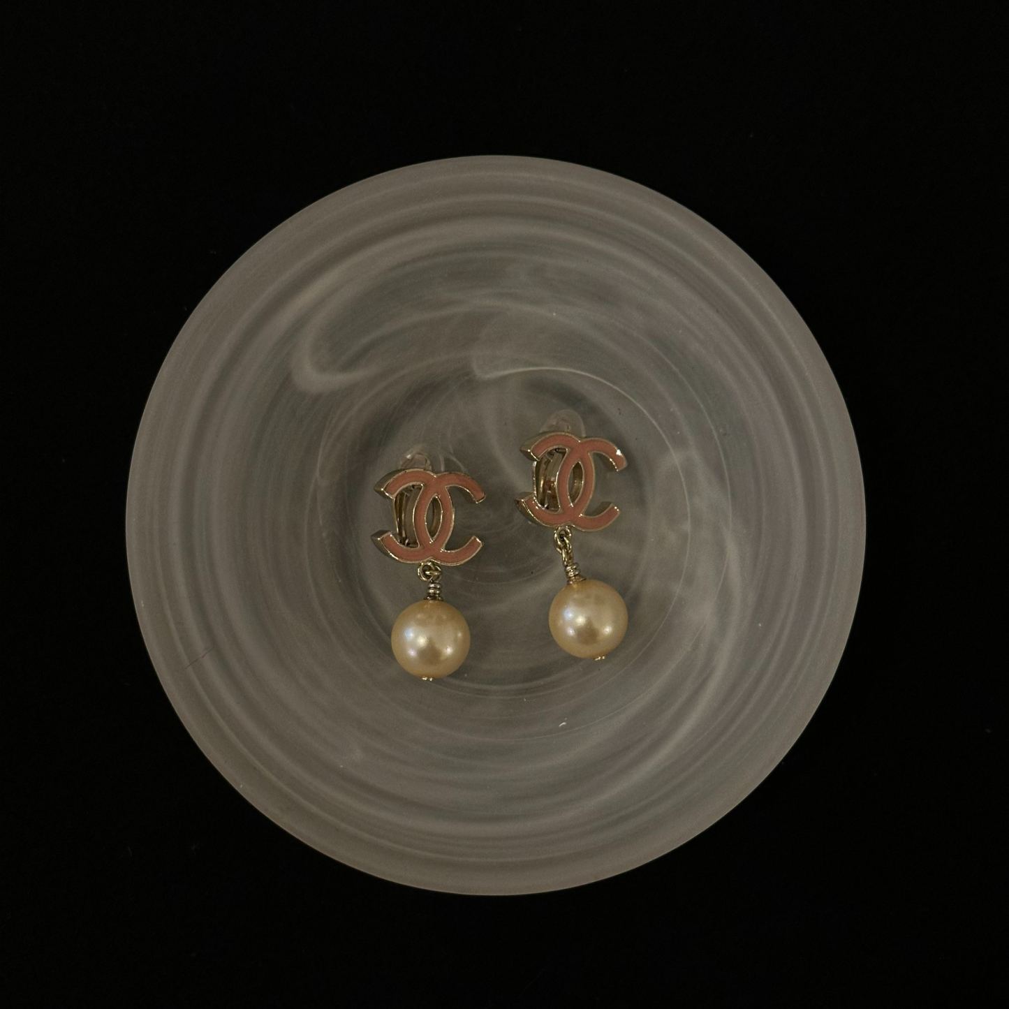 C Double C pearl drop earrings