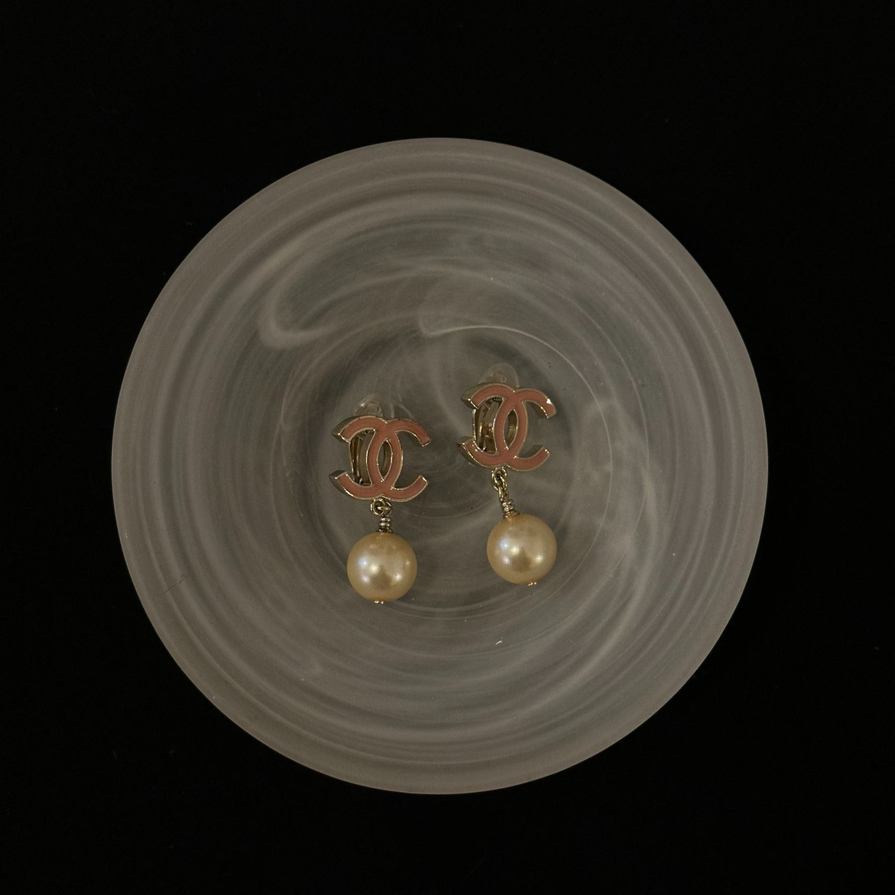 C Double C pearl drop earrings