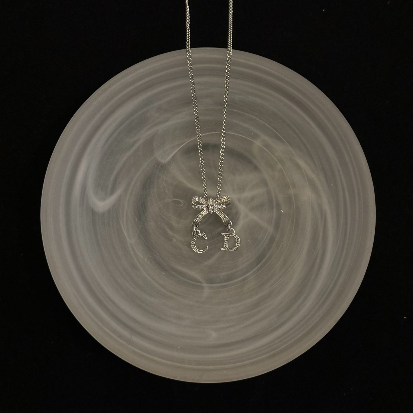 D Bow Diamond Necklace