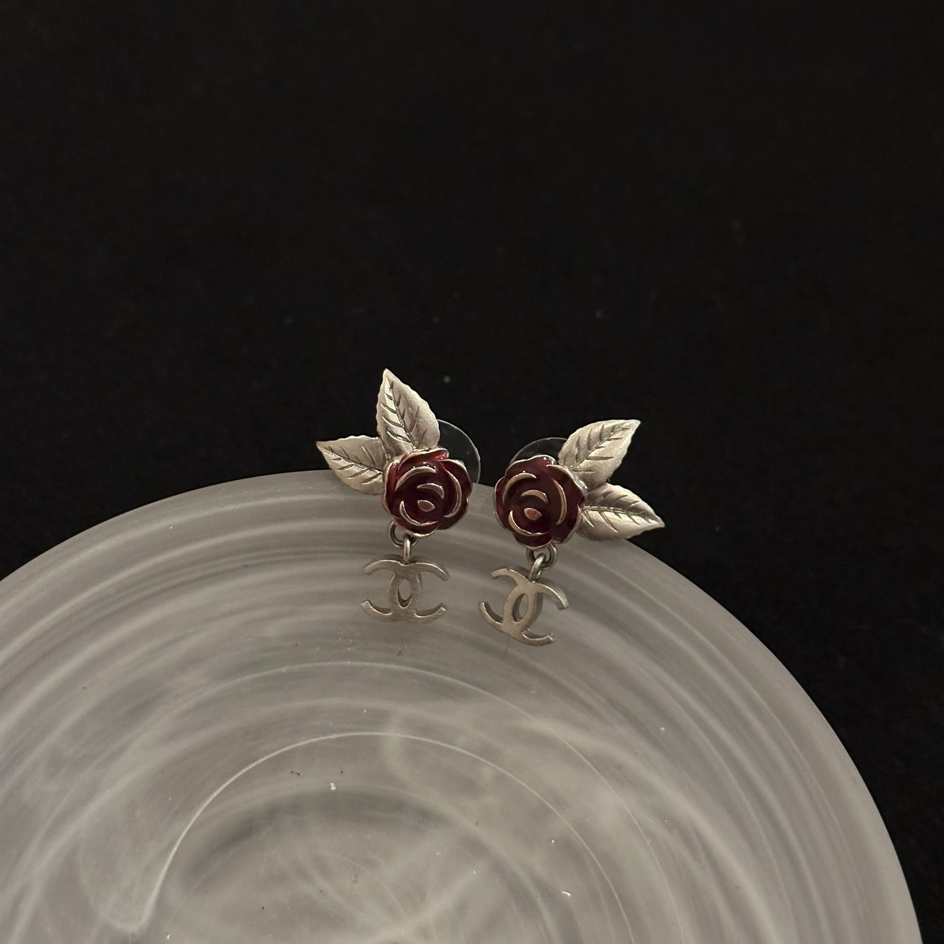 C Camellia Double C Pendant Earrings