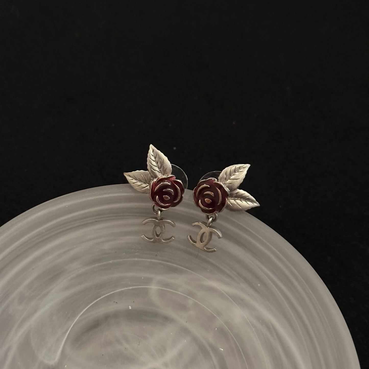 C Camellia Double C Pendant Earrings