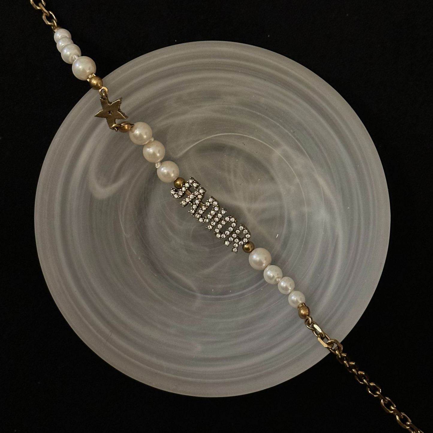 C Letter Gypsophila Pearl Necklace