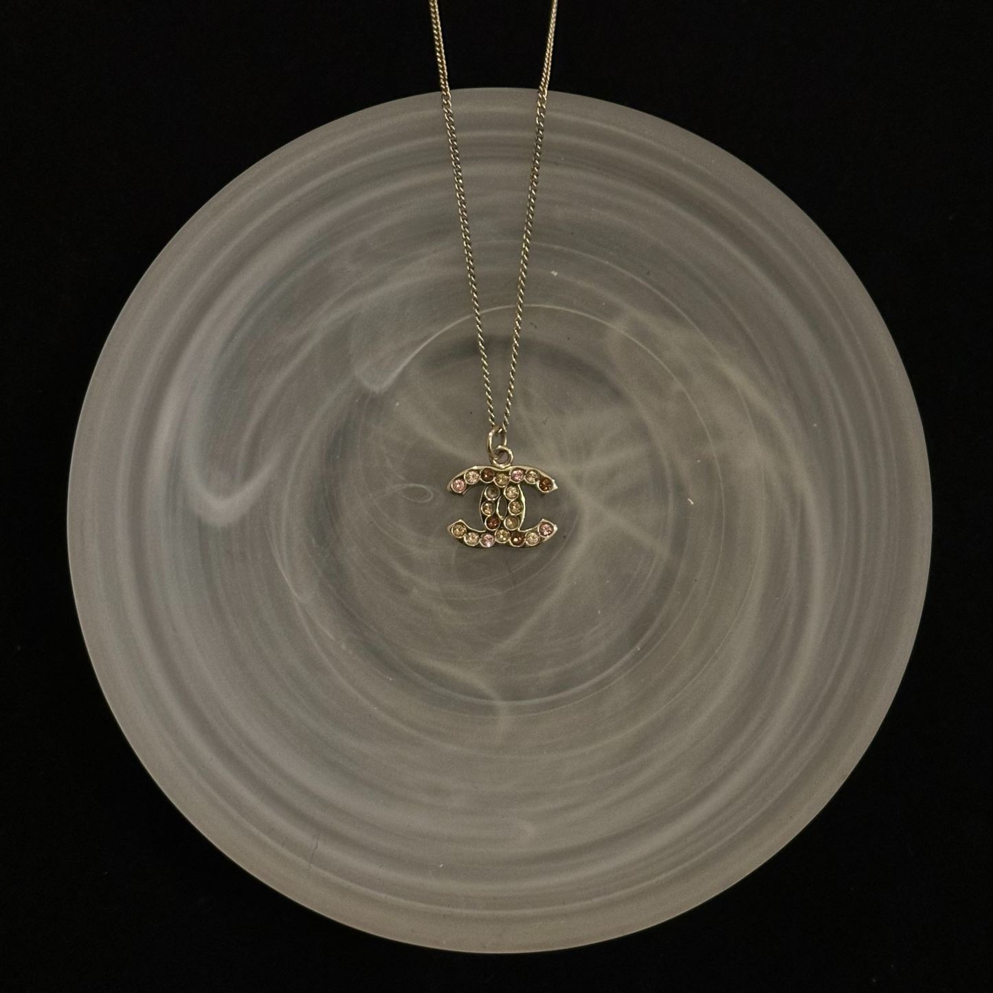 C Colored Diamond Double C Necklace