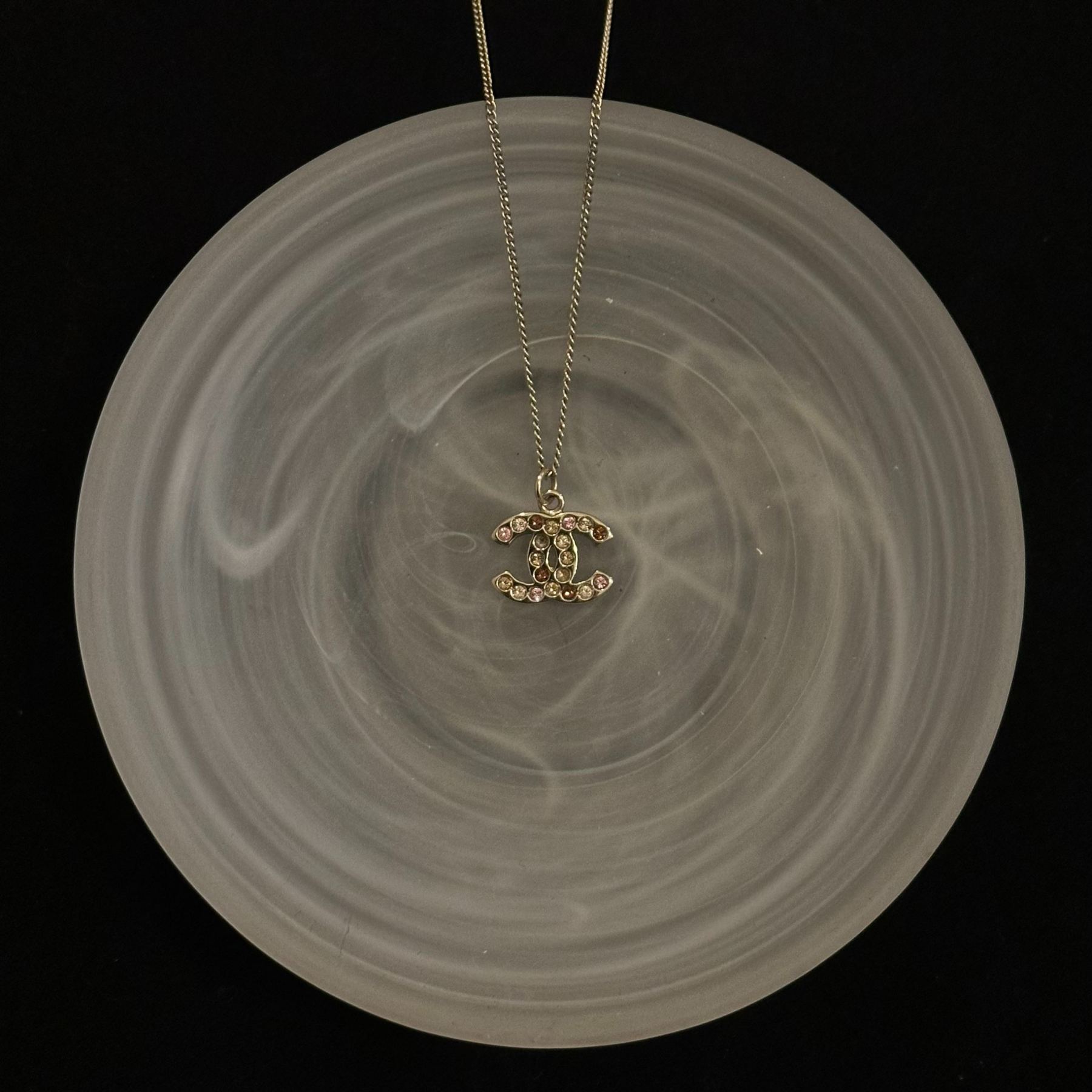 C Colored Diamond Double C Necklace