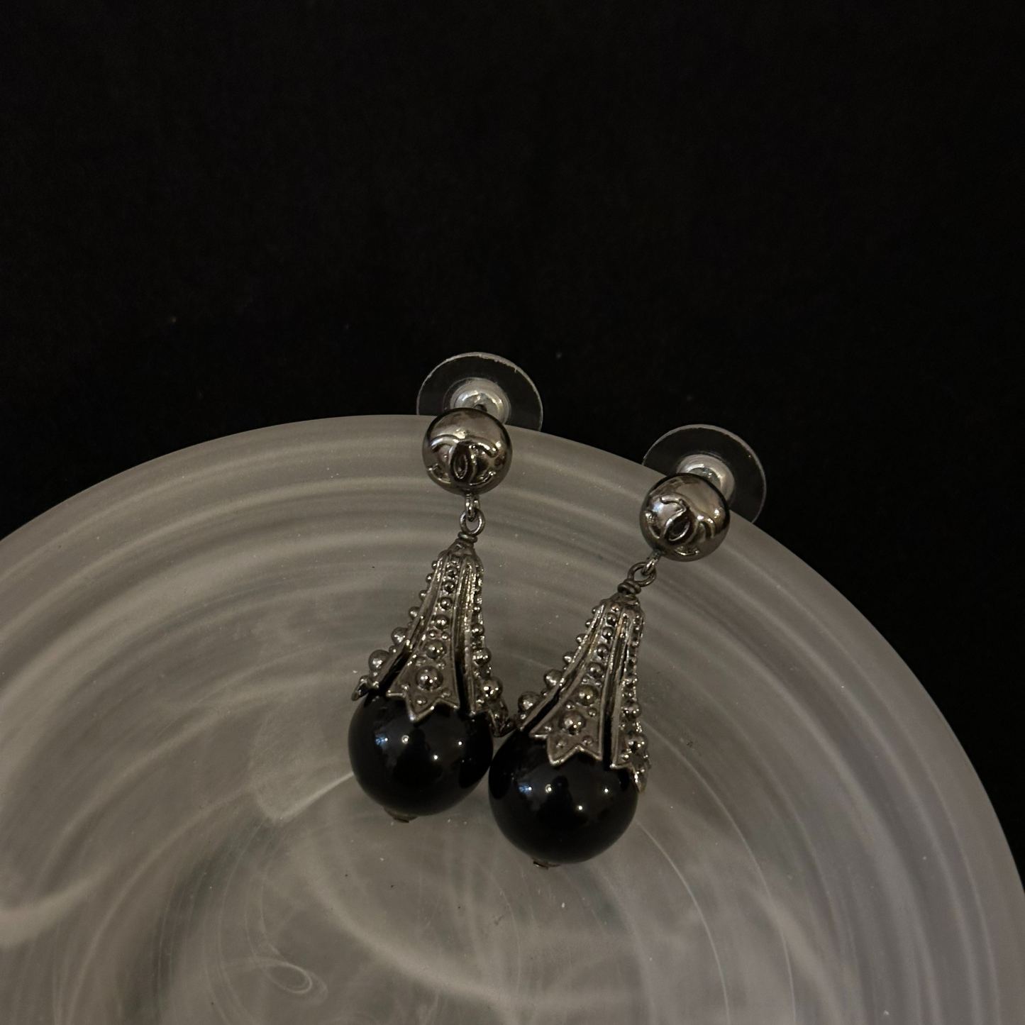 C Iron Tower Pendant Earrings