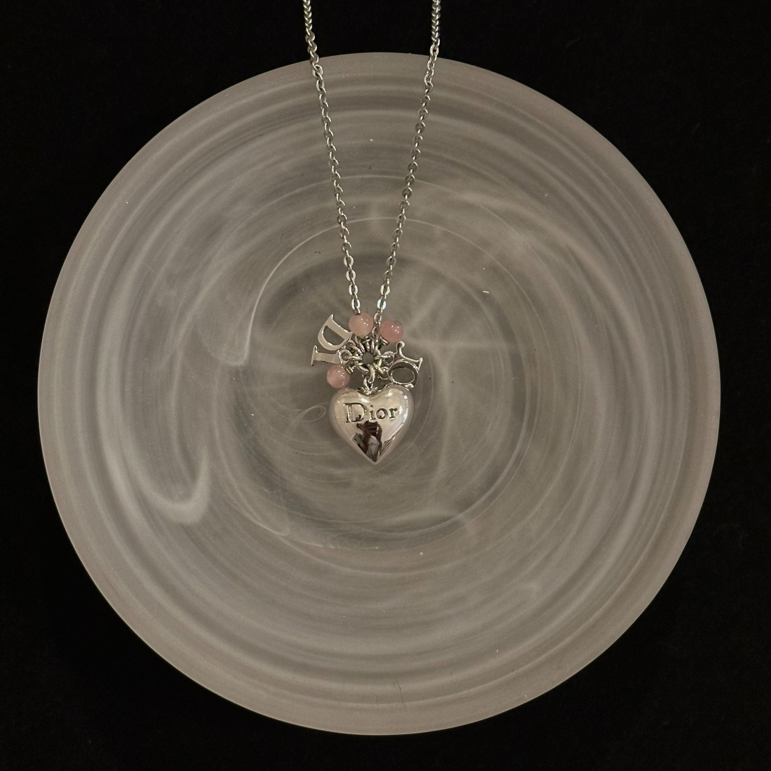 D Heart pink cooling necklace