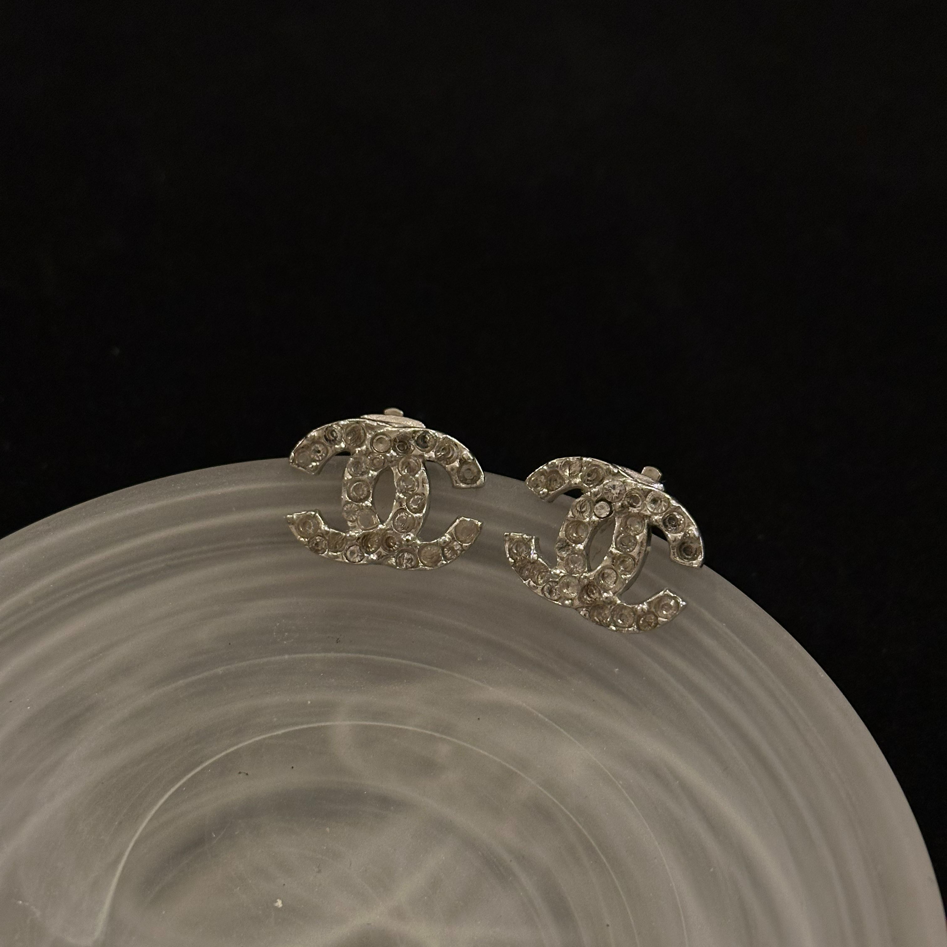 C Double C full diamond earrings