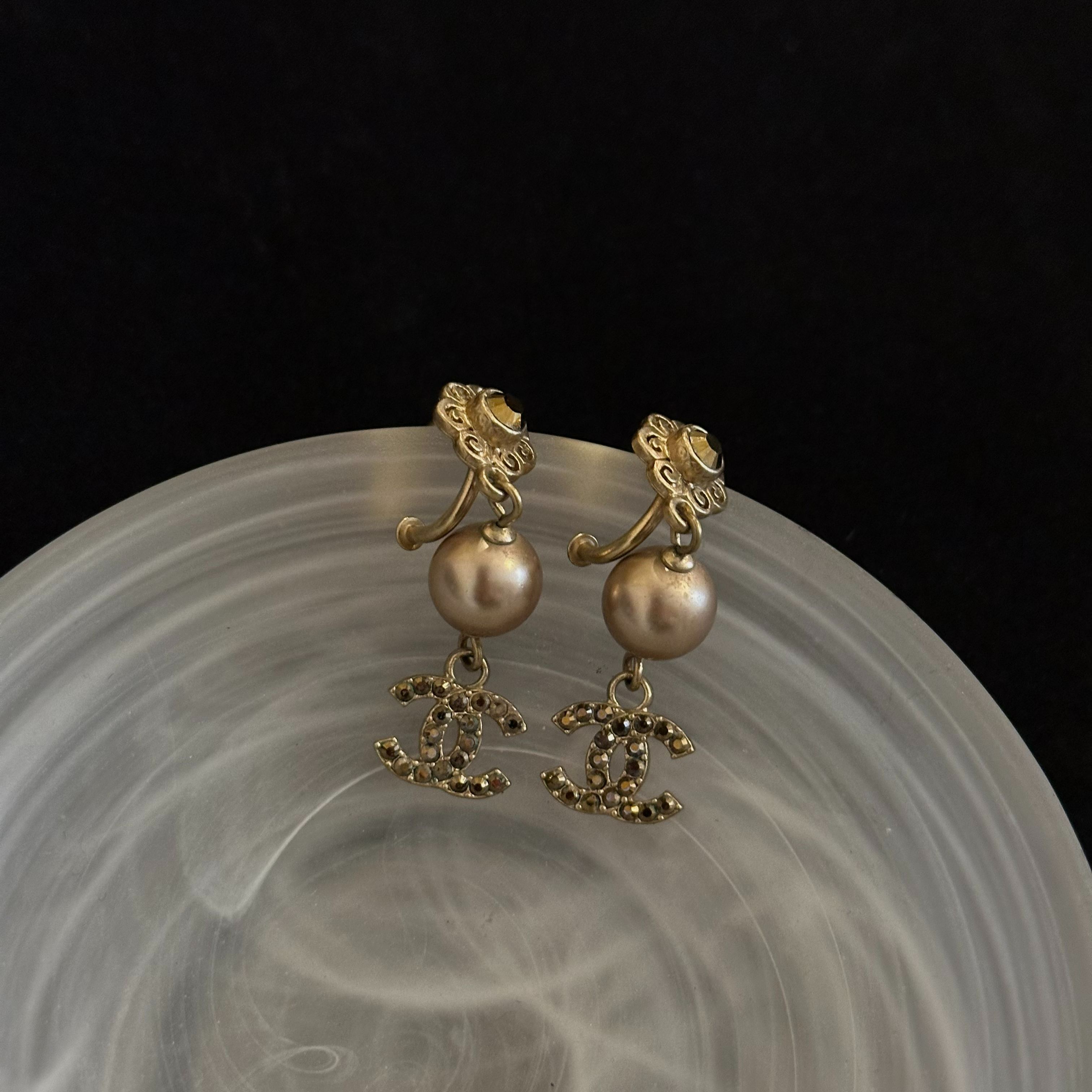 C Double C Pearl Earrings
