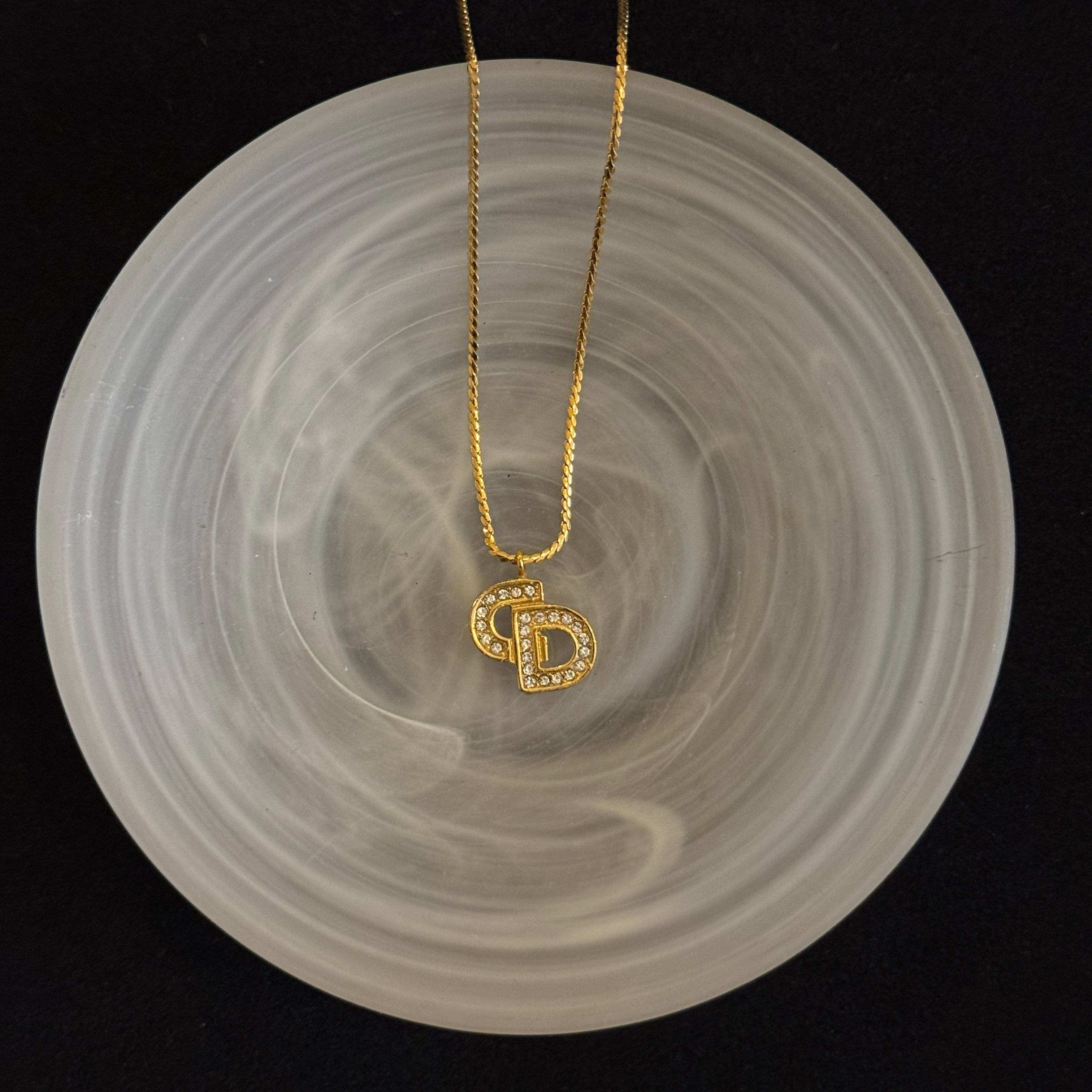 D CD rhinestone necklace