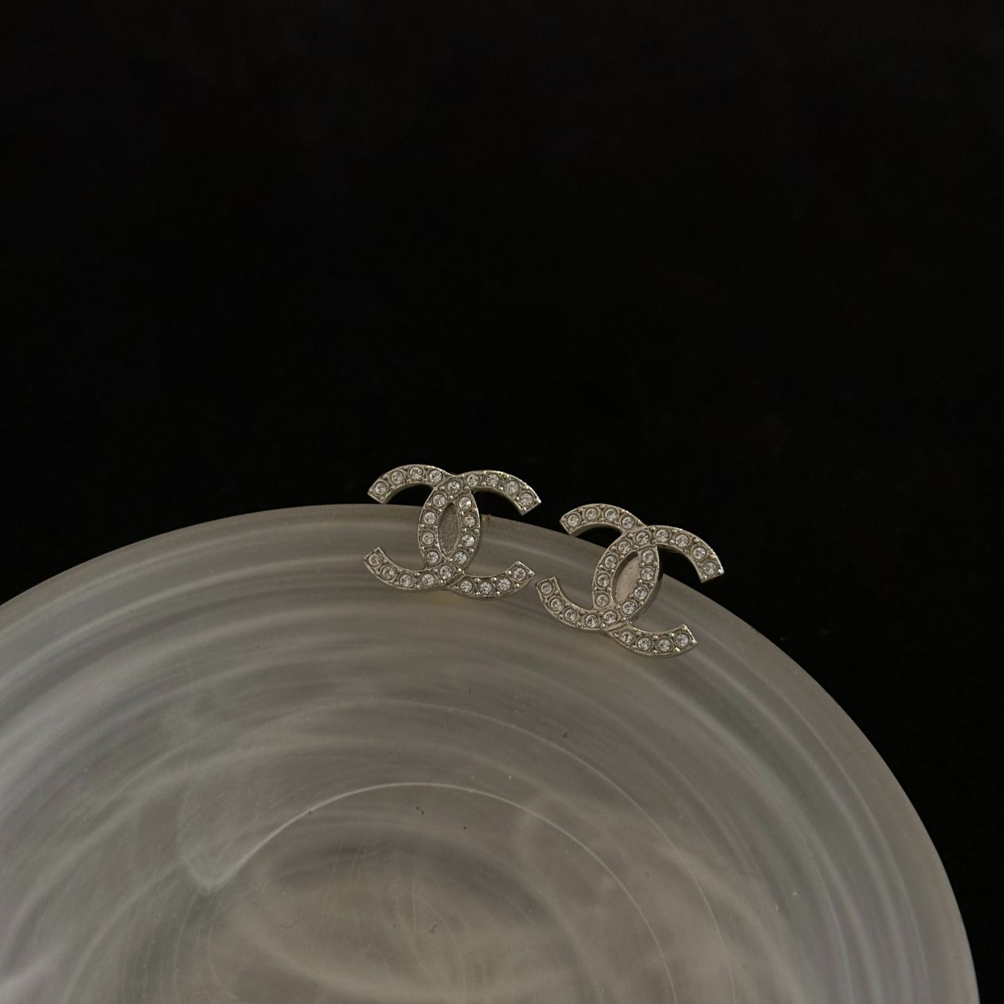 C Double C full diamond earrings