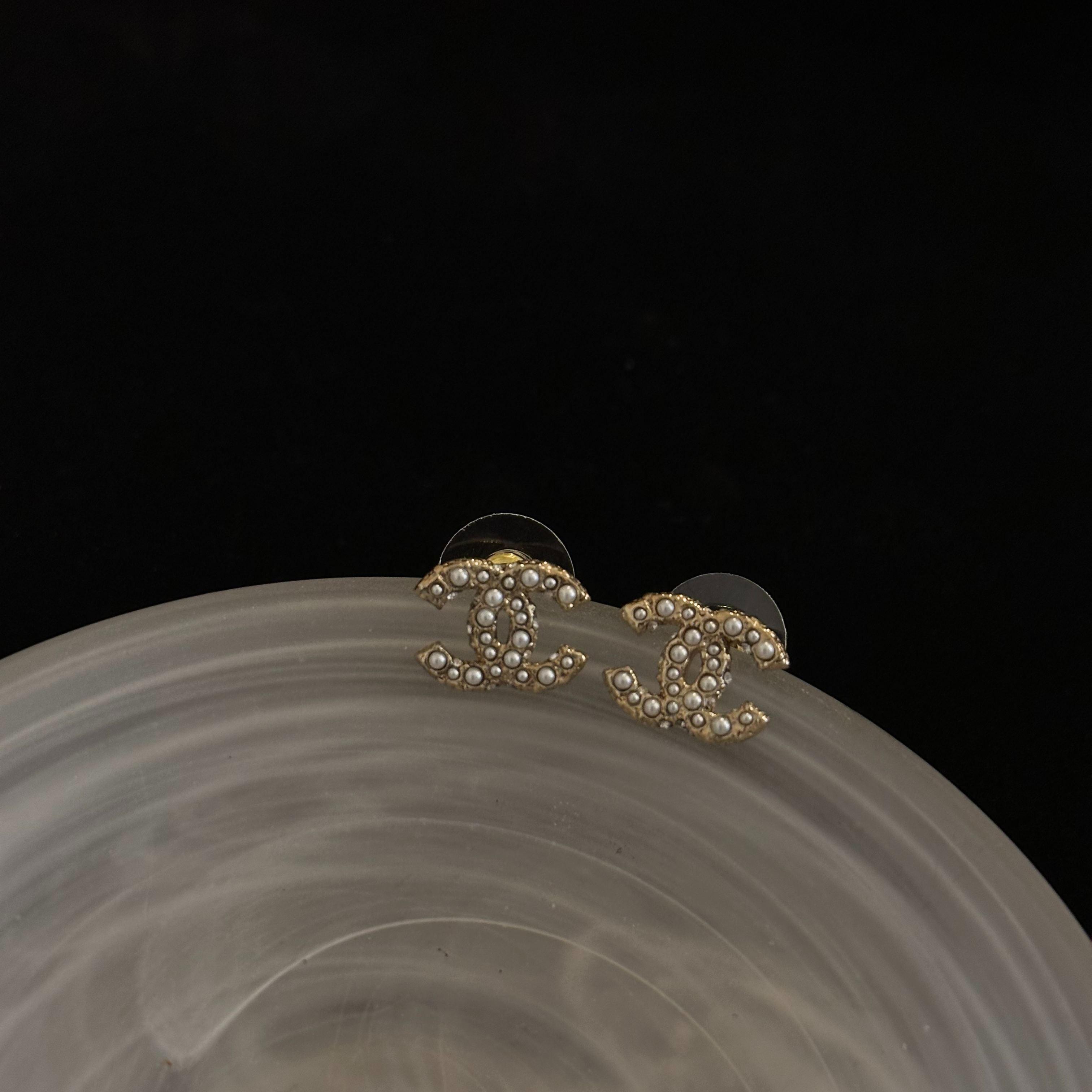 C Double C pearl earrings
