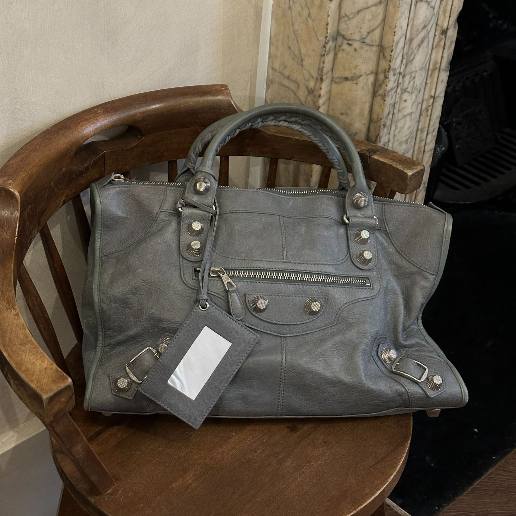 B Gray-blue motorcycle bag