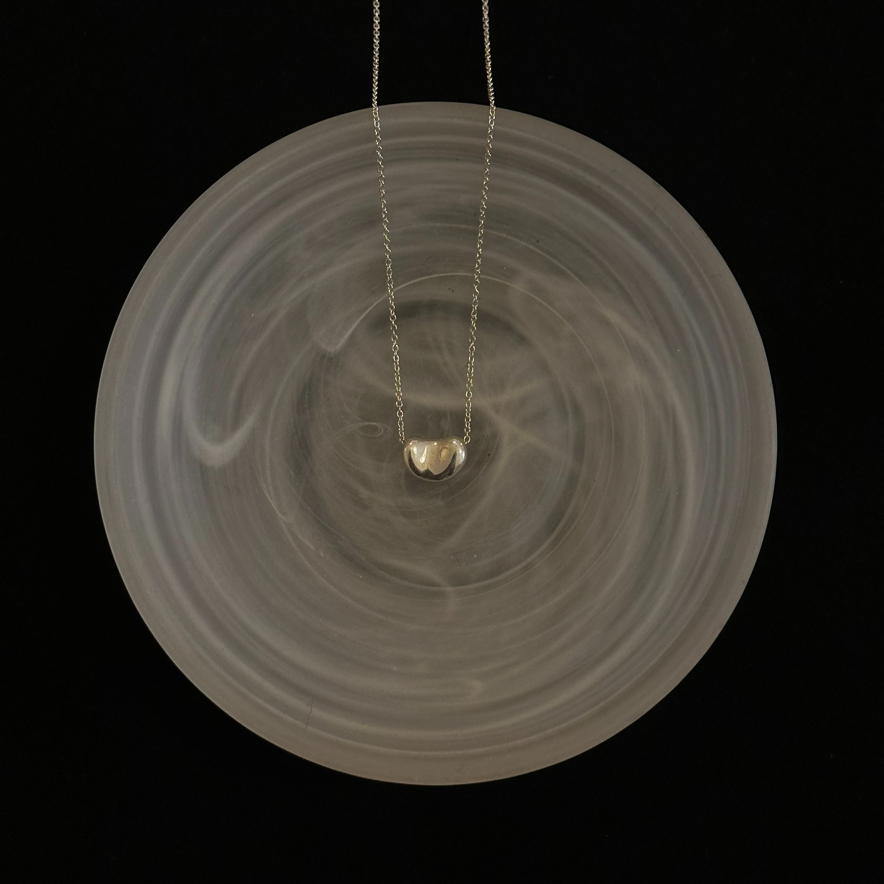 T Small silver bean necklace