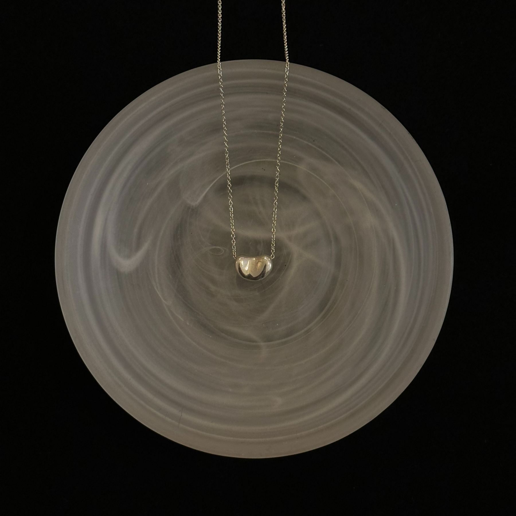 T Small silver bean necklace