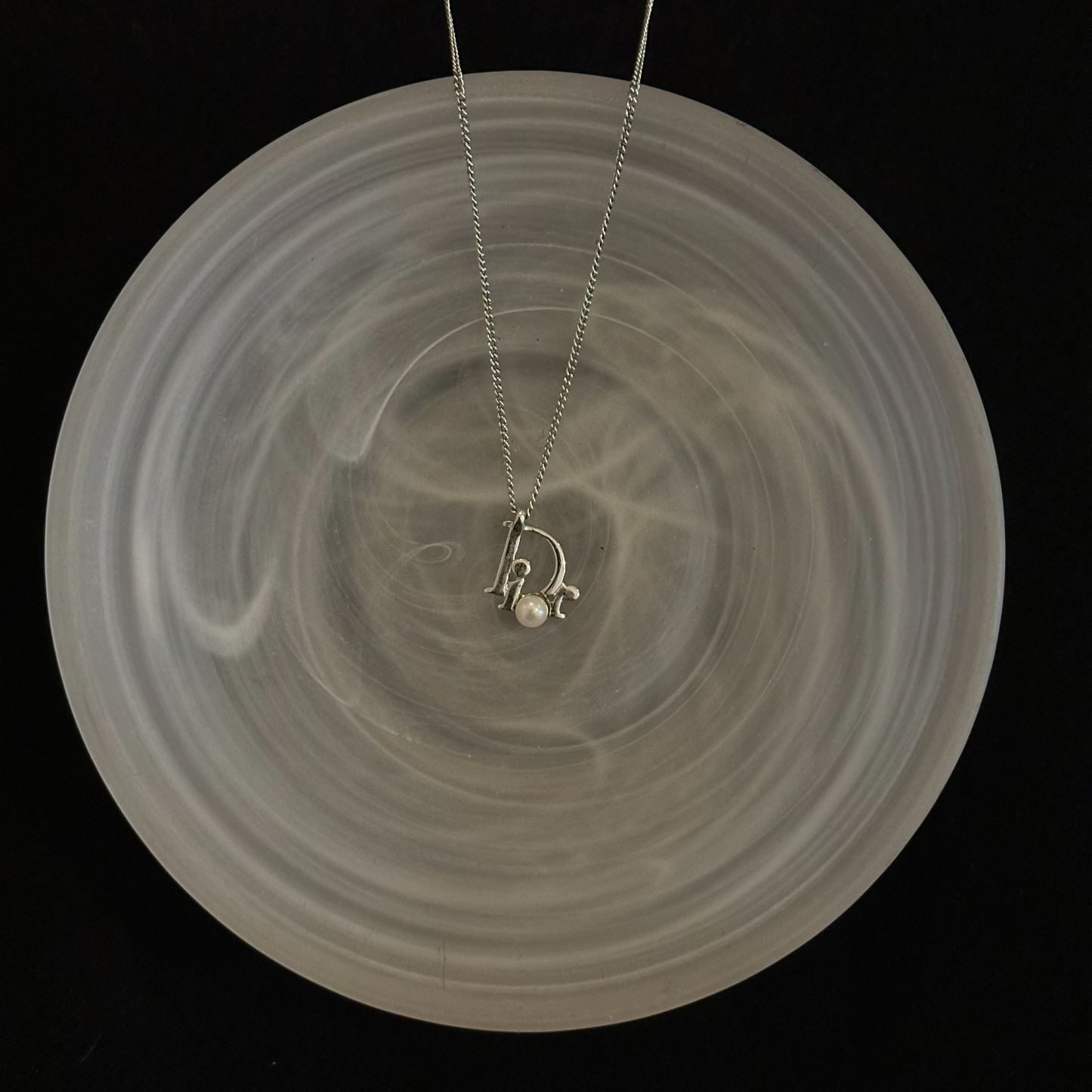 D Pearl logo necklace