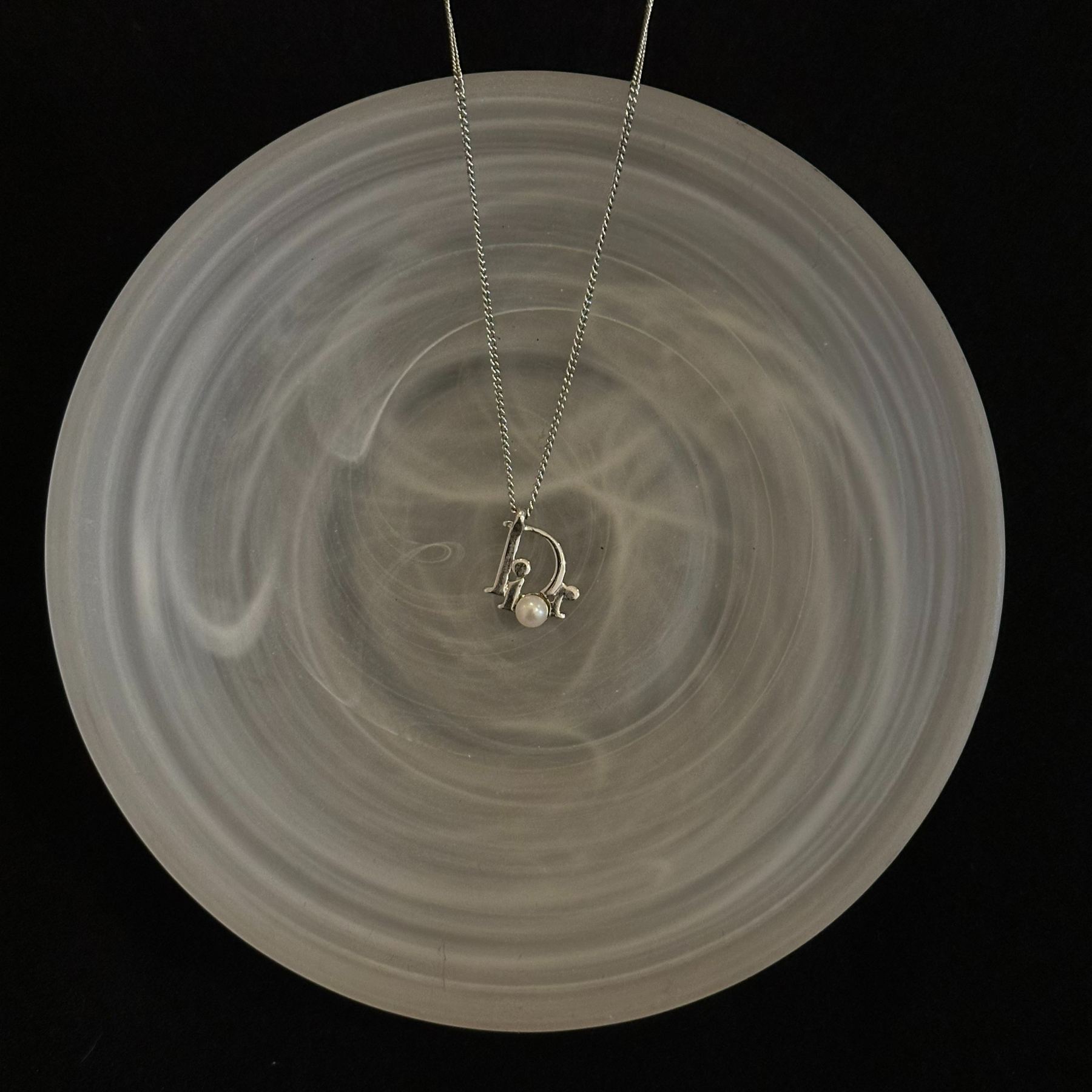 D Pearl logo necklace