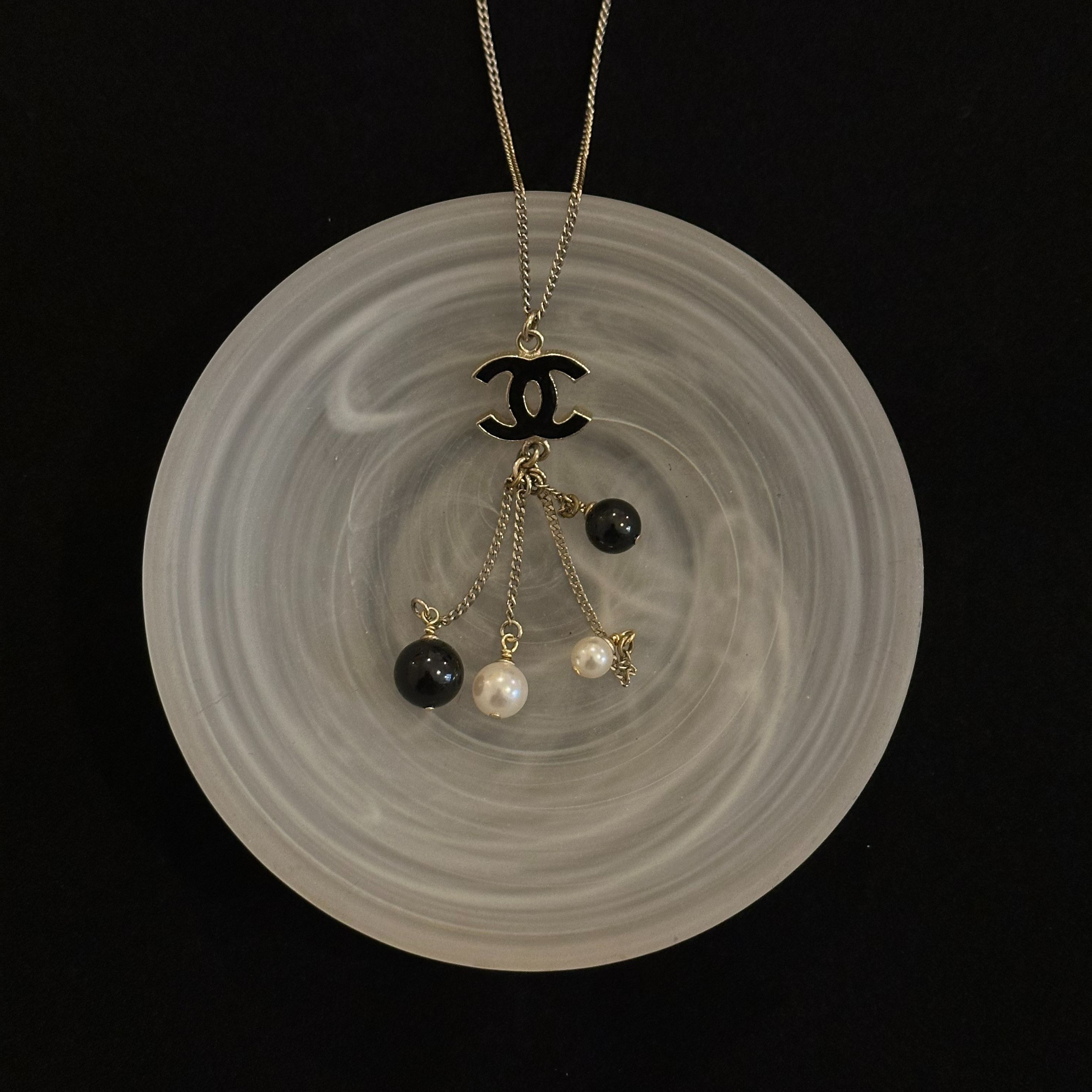 C Double C Pearl Pendant Necklace