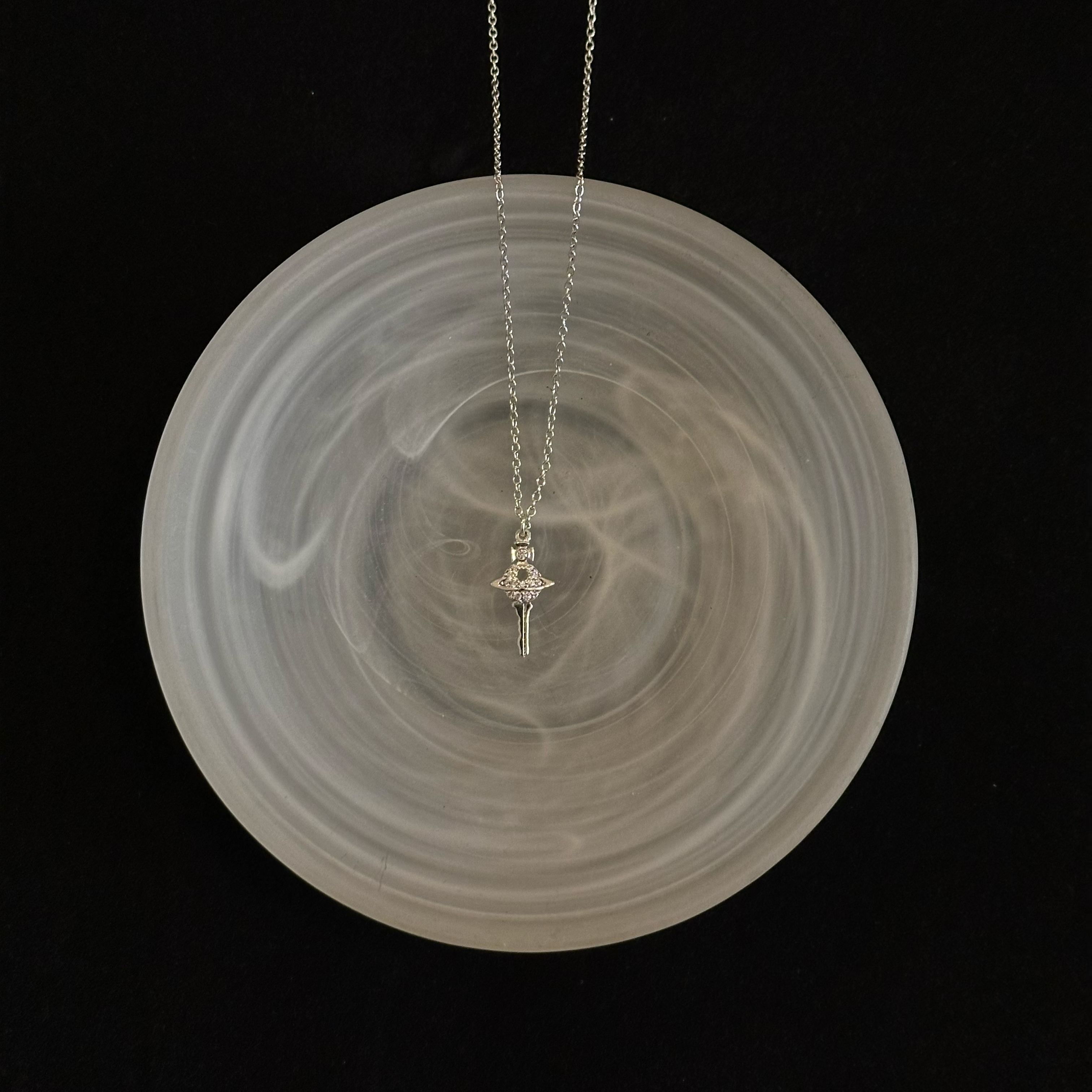 V Diamond-encrusted key necklace