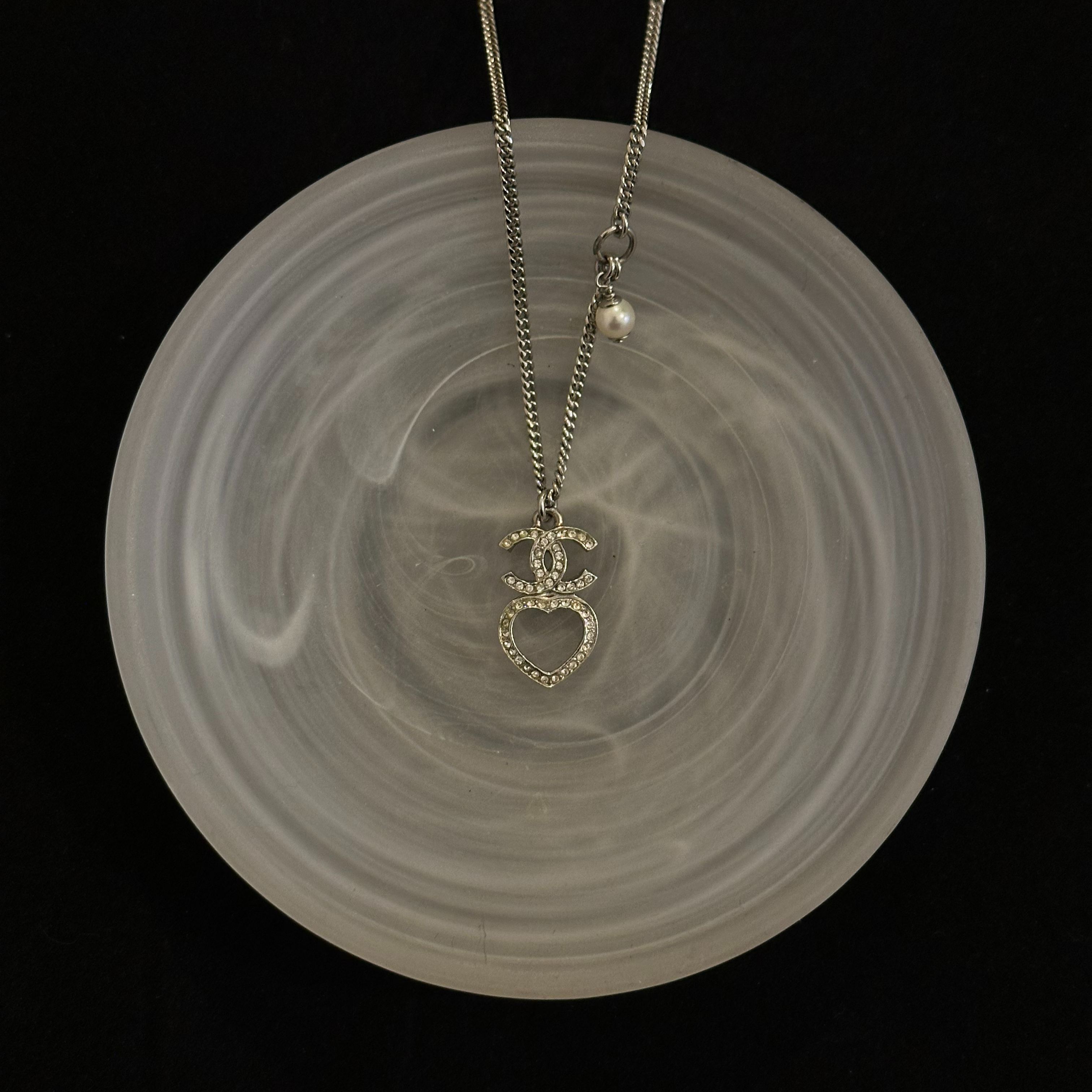 C Double C Heart Full Diamond Necklace