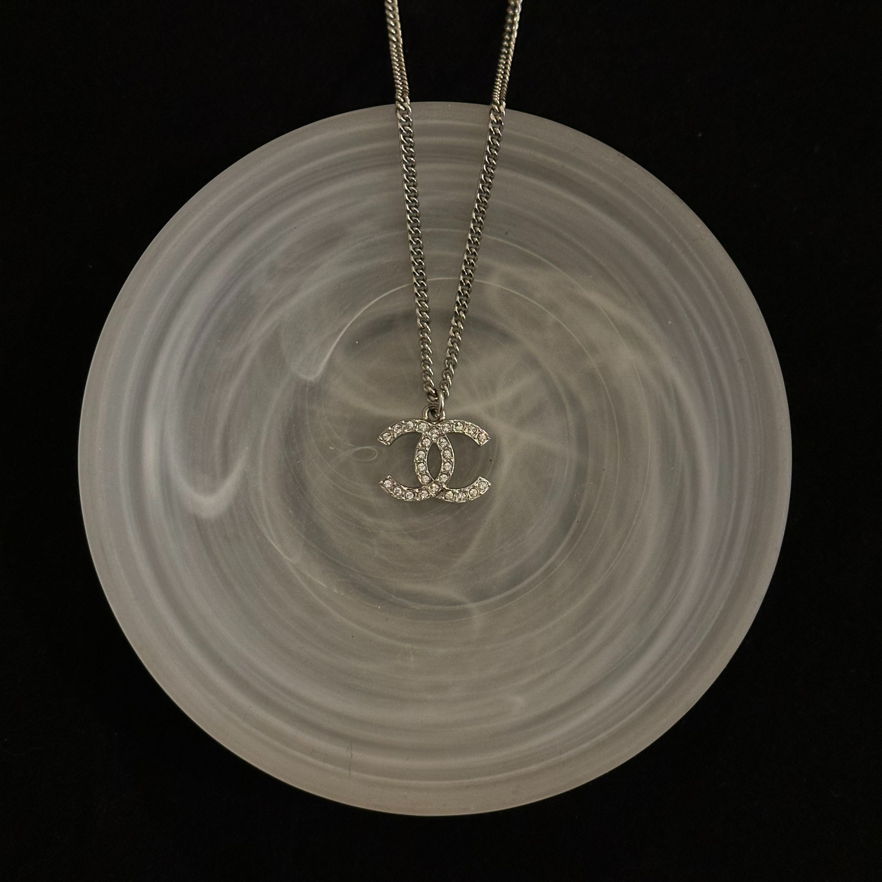 C Full diamond double C necklace
