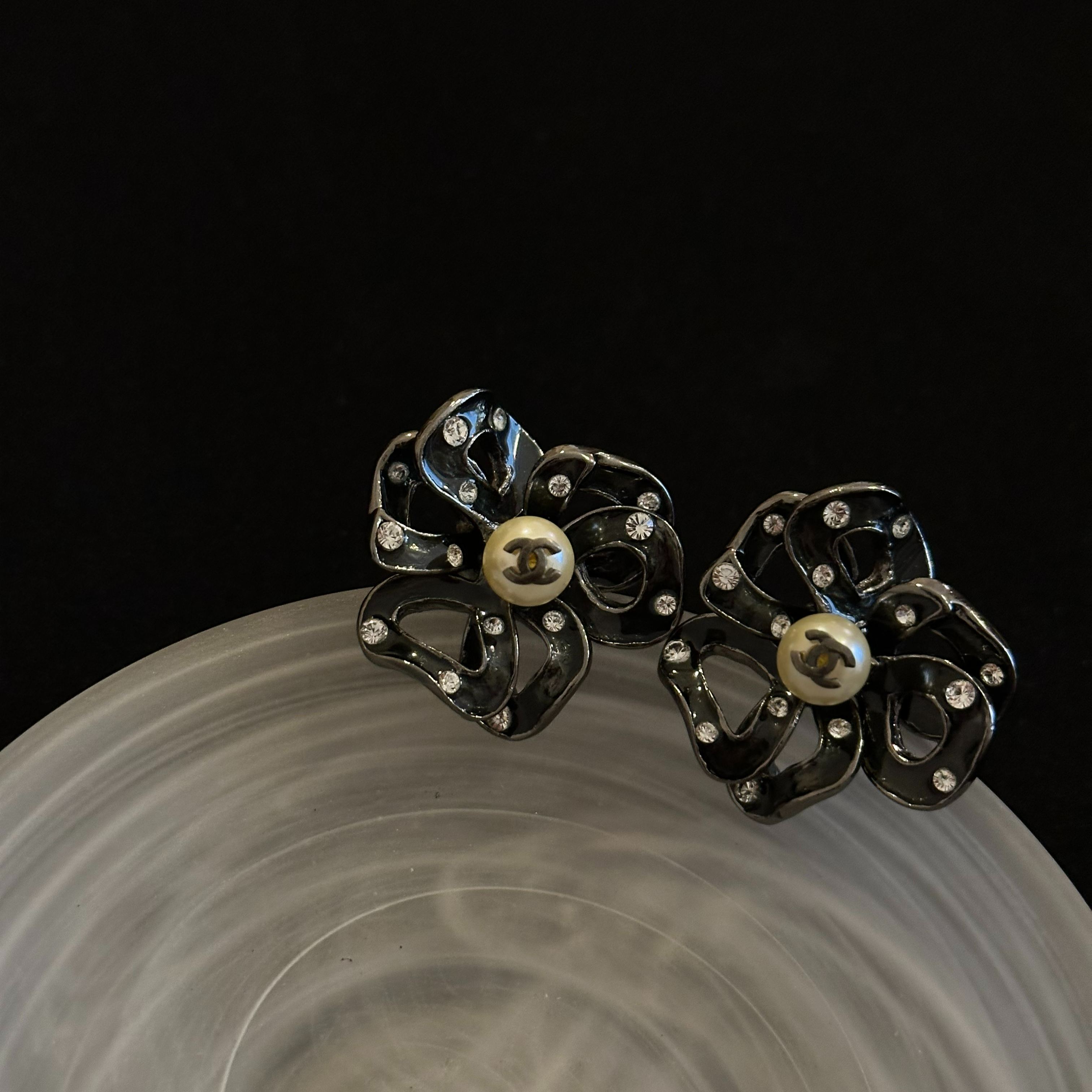 C Camellia Ear Clips