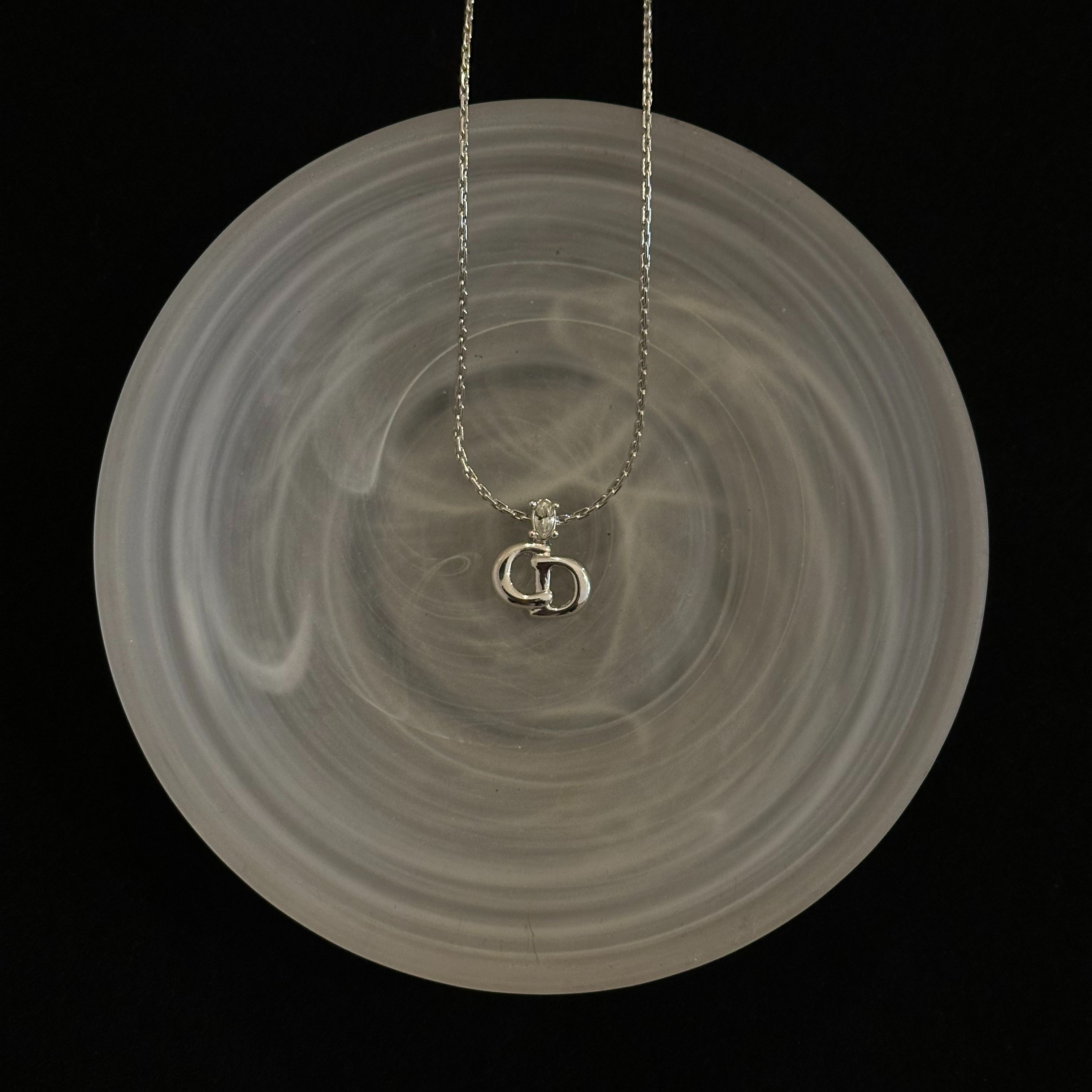 D CD rhinestone necklace