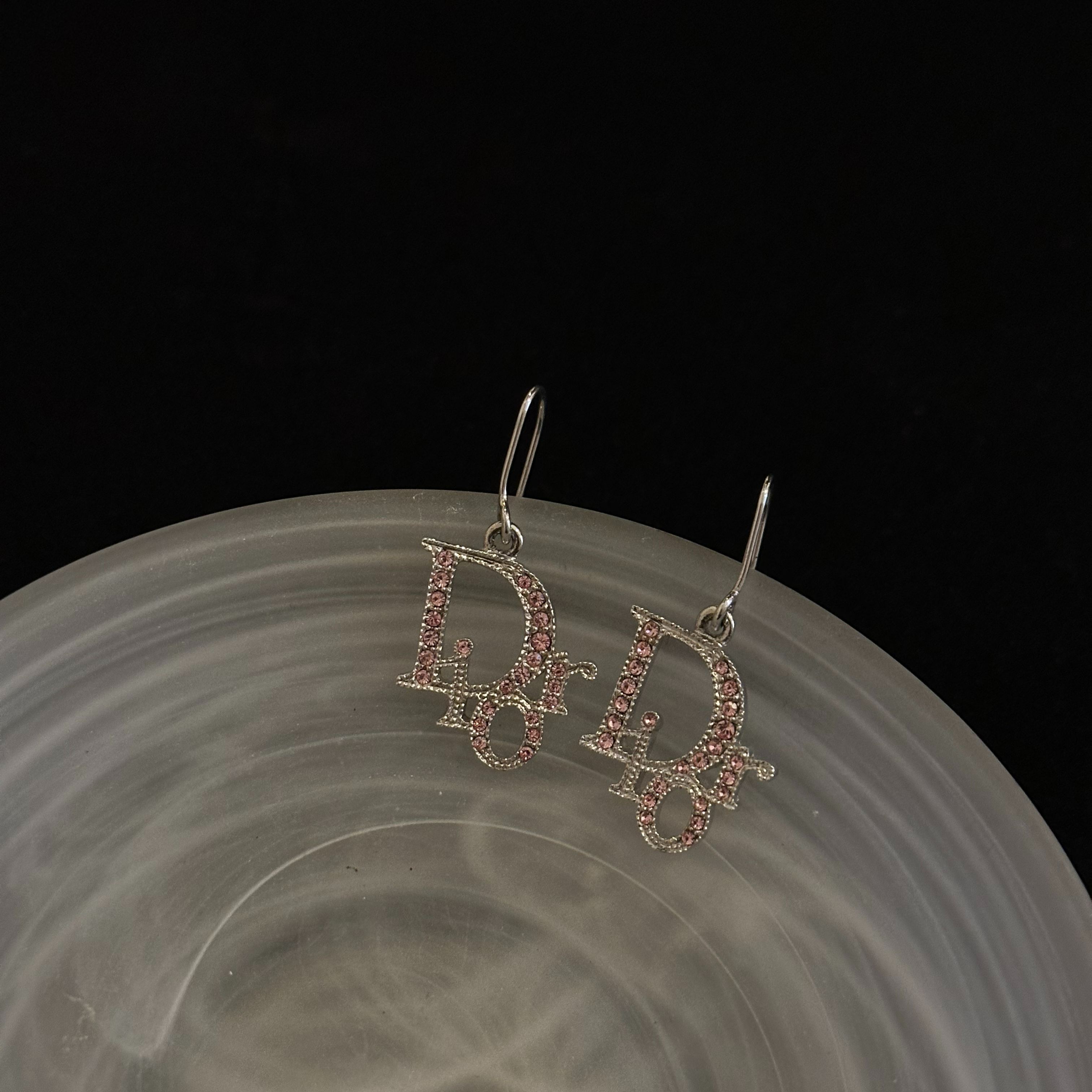 D Logo full diamond earrings