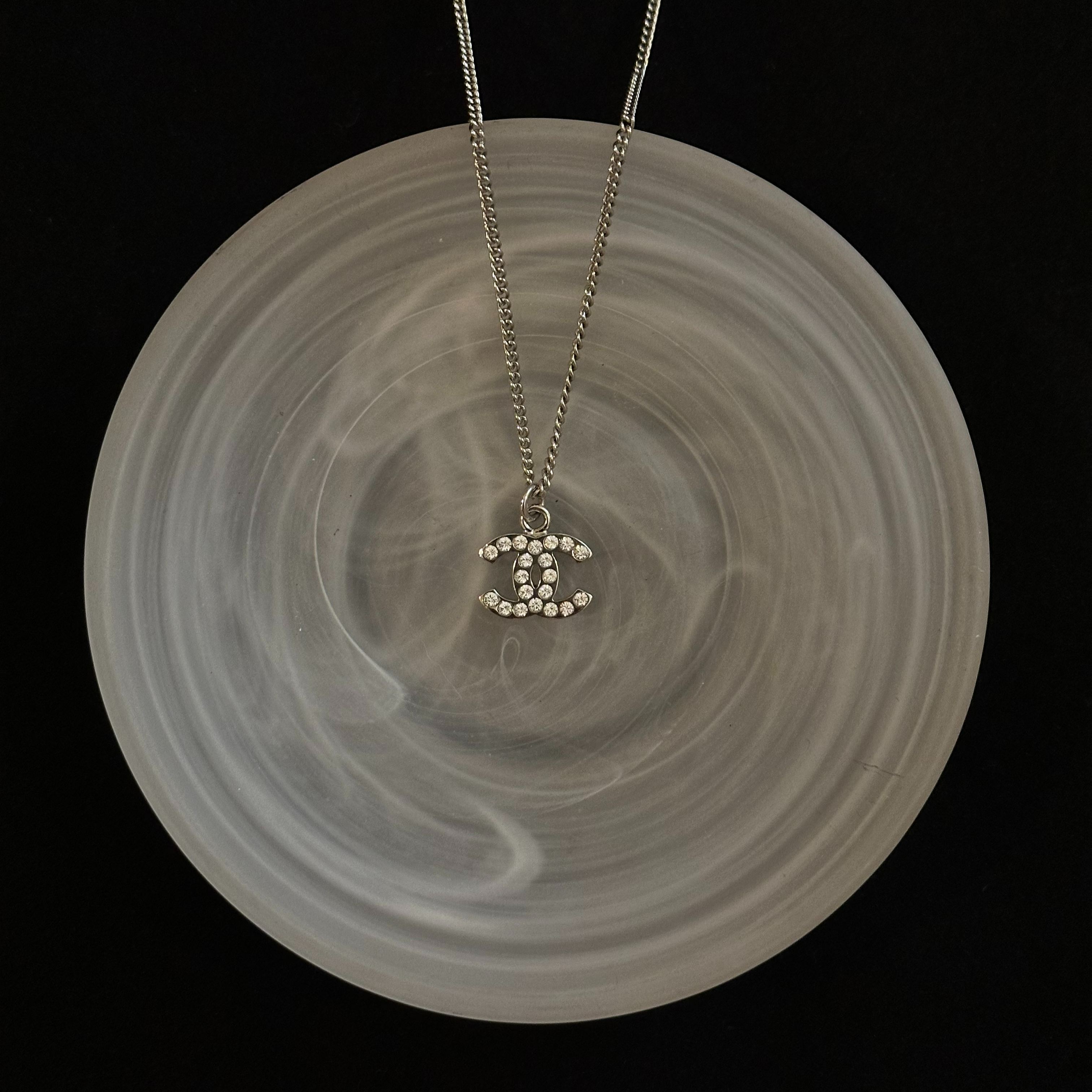 C Full diamond double C necklace