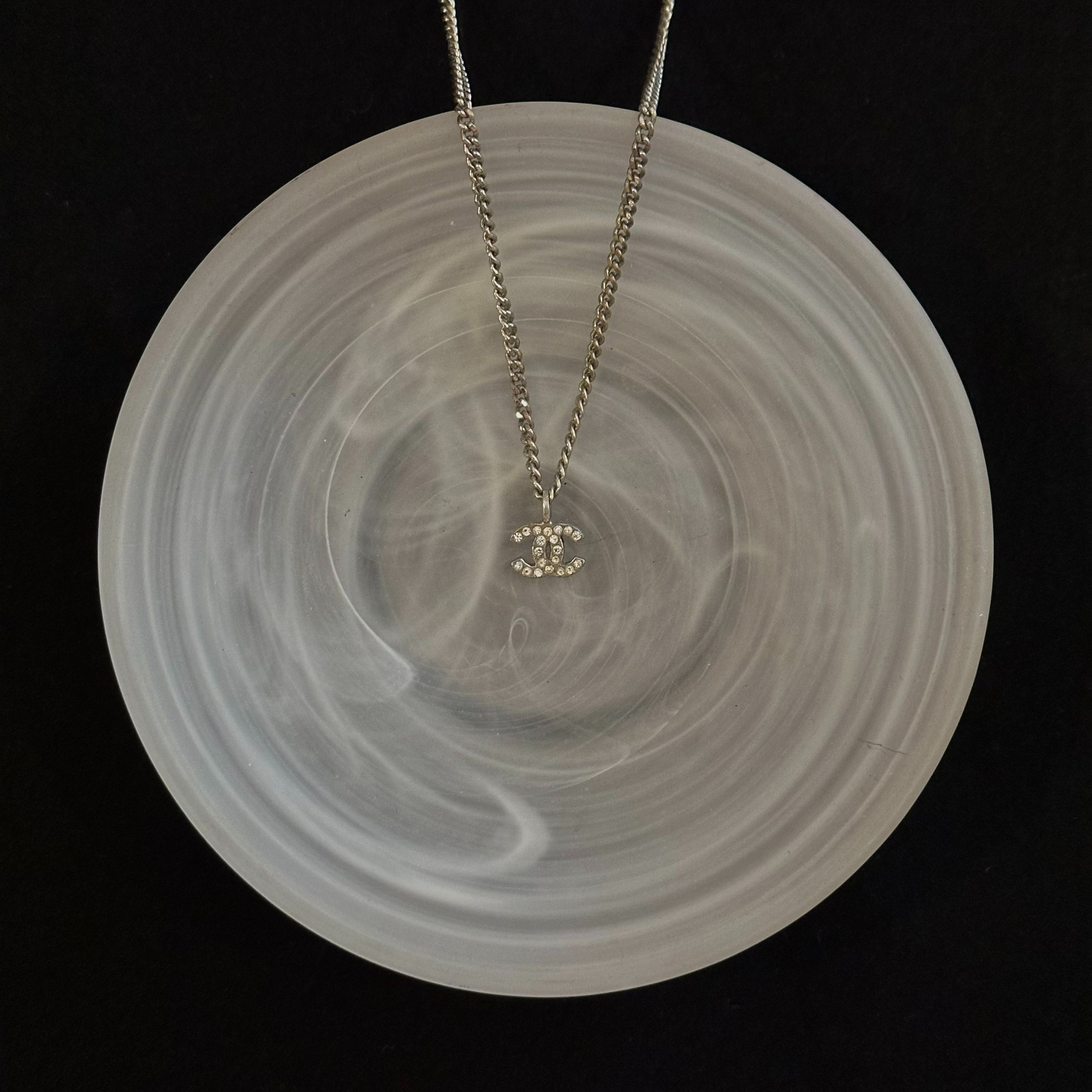C Full diamond double C necklace