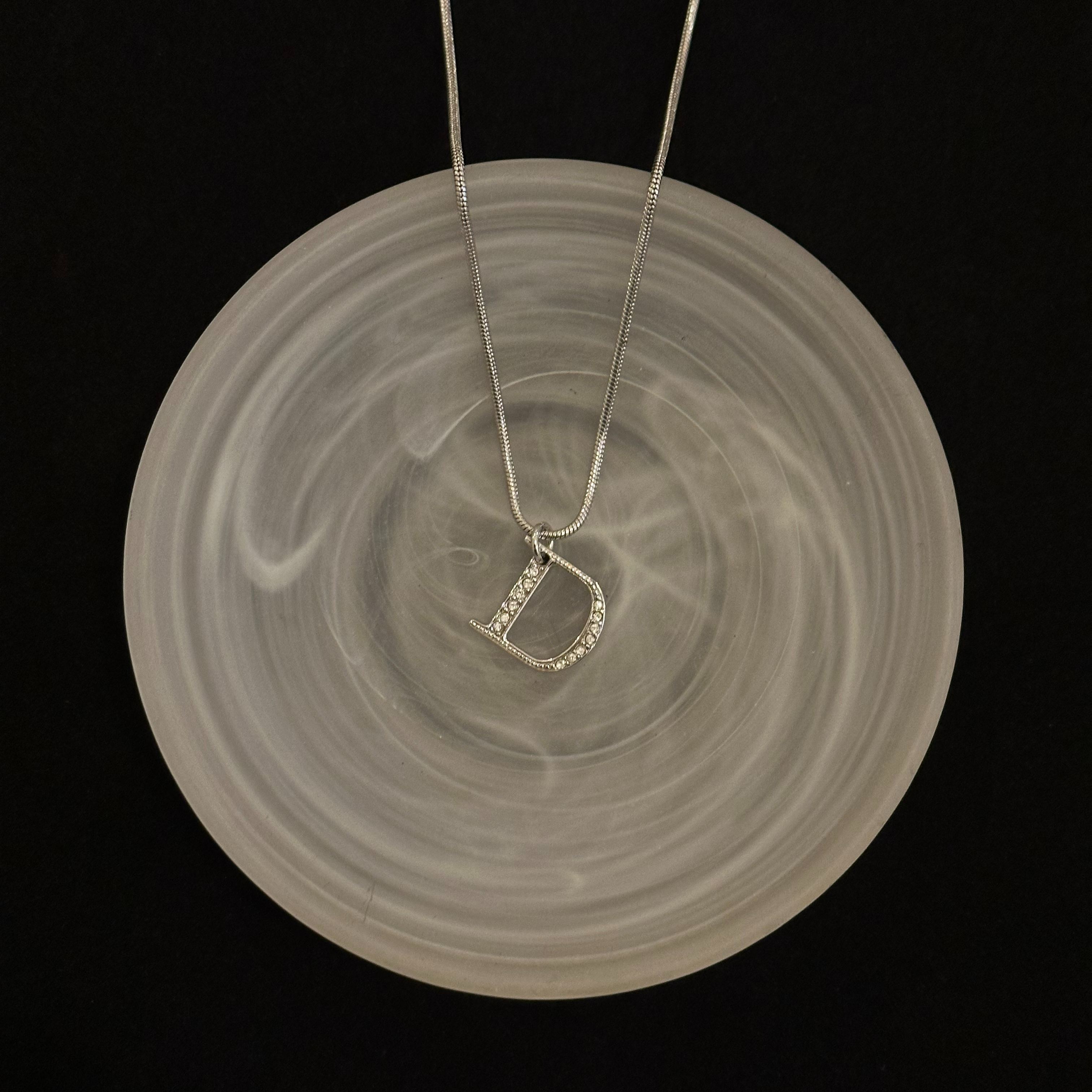 D Letter D diamond necklace