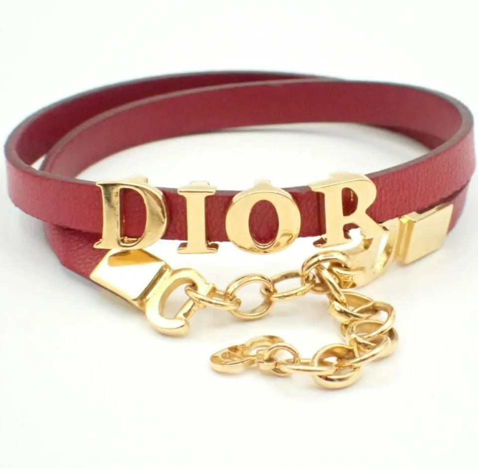 D Double-layer cowhide metal logo bracelet