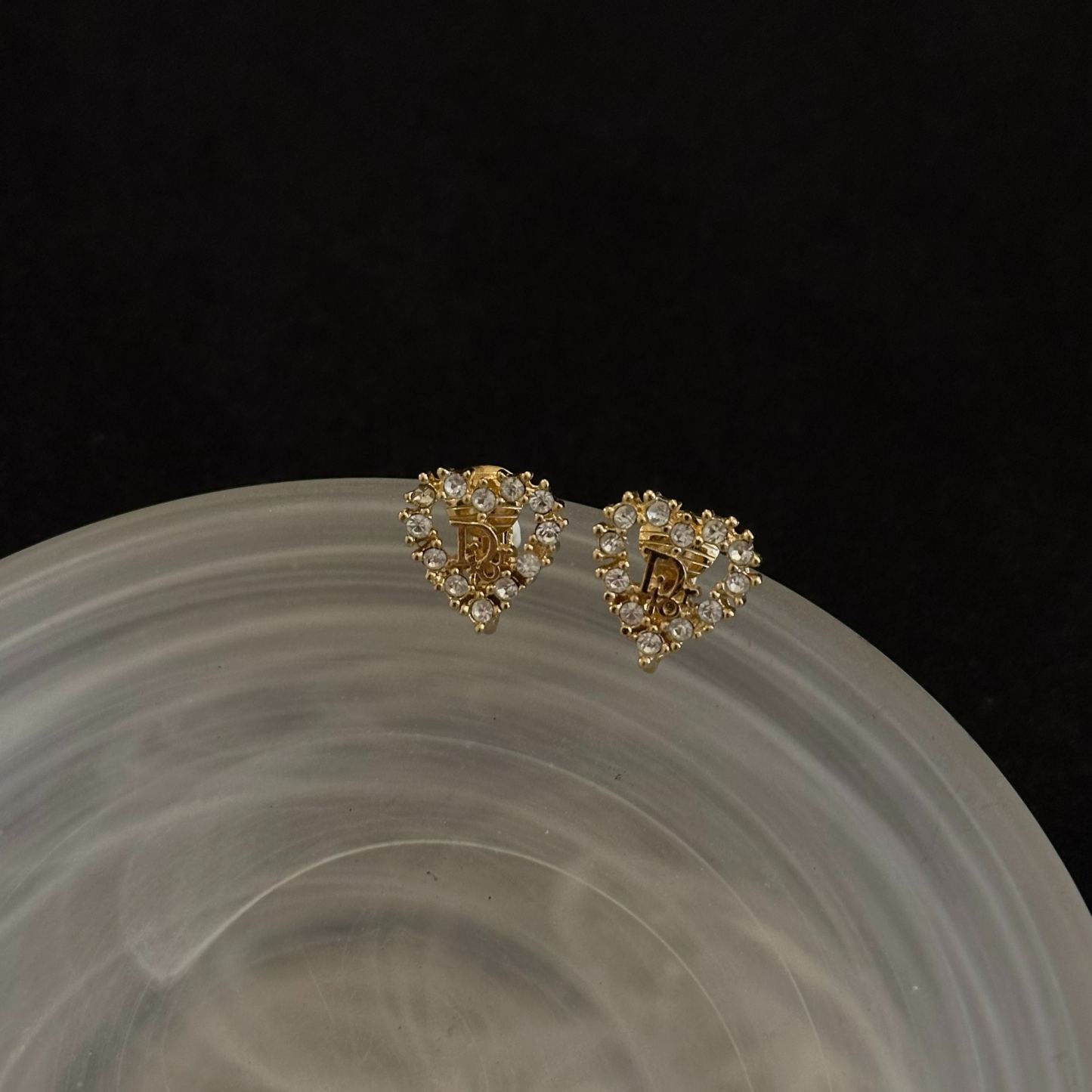 D Heart diamond earrings