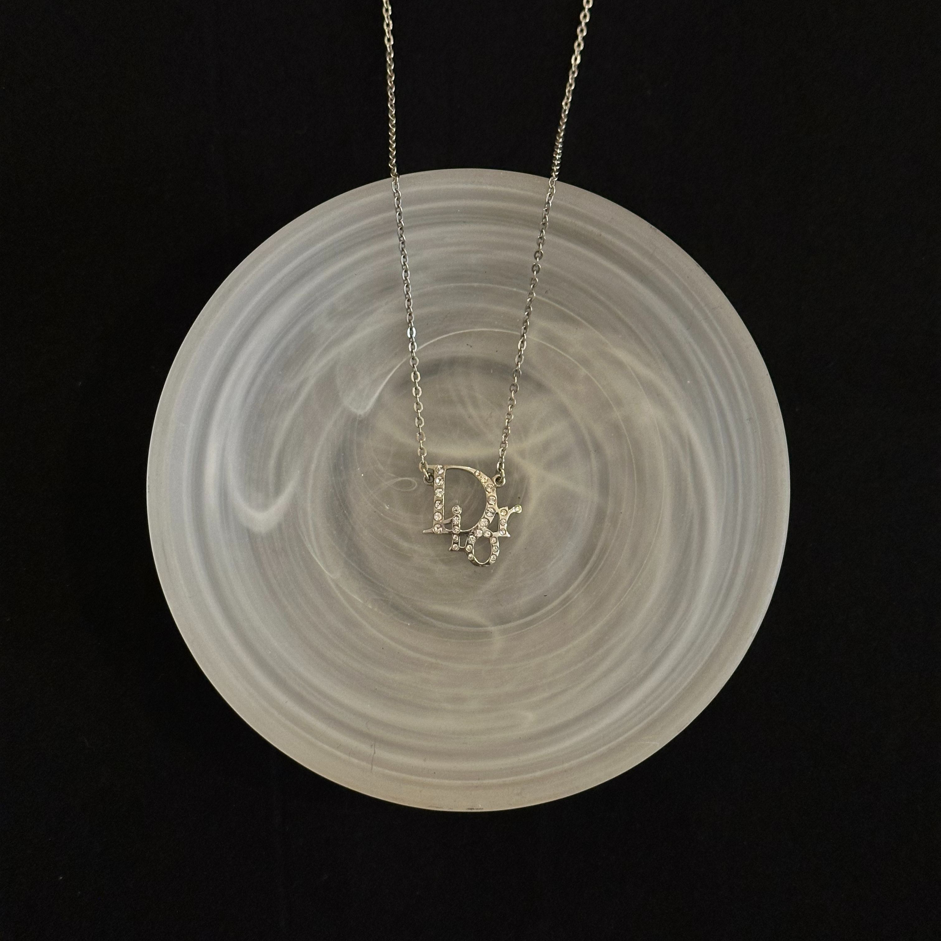 D Logo rhinestone necklace