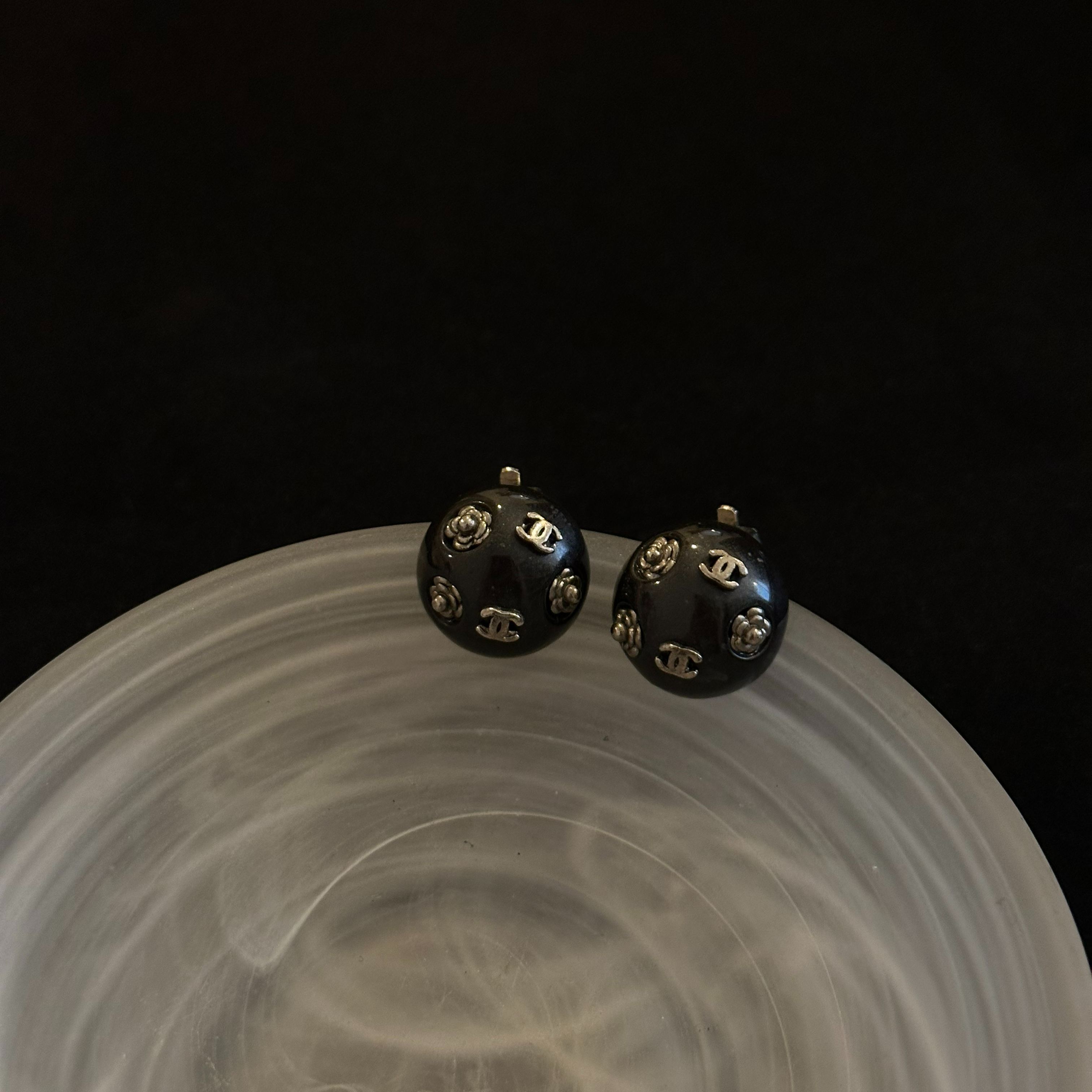 C Bean Camellia Ear Clips