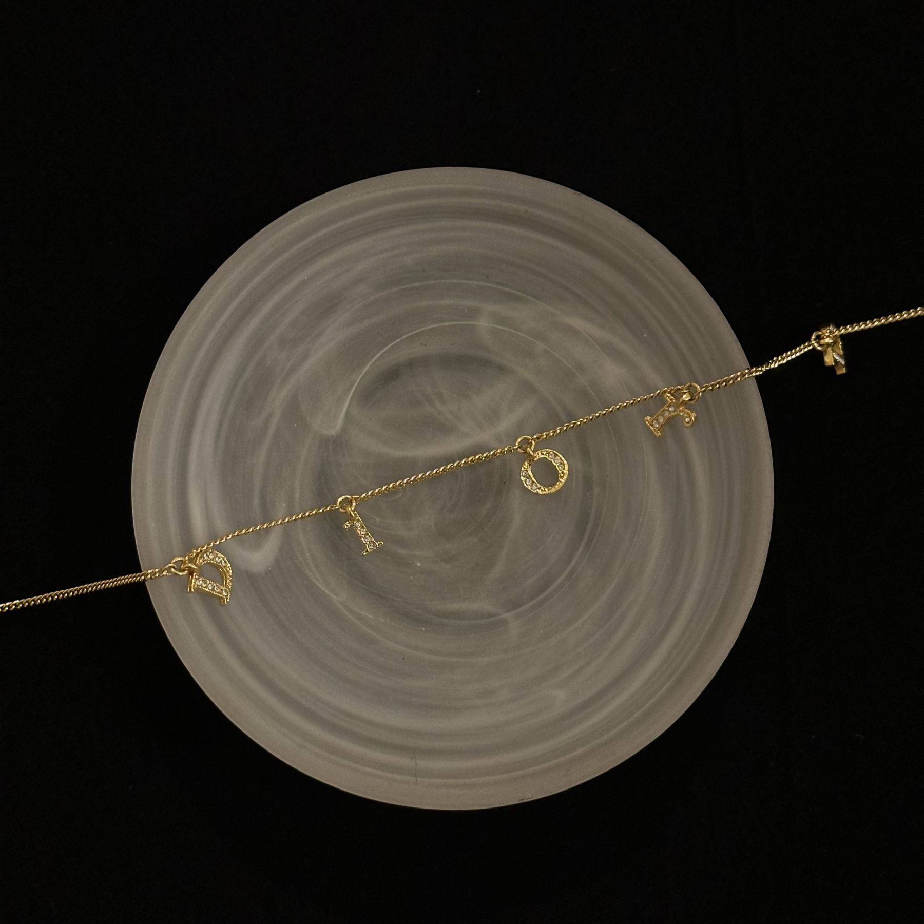 D Letter full diamond necklace