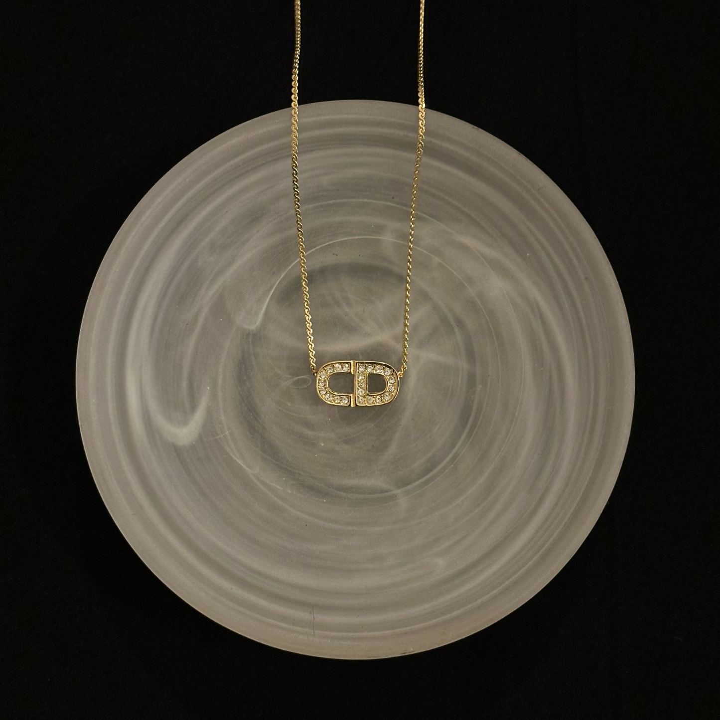 D Full diamond CD necklace