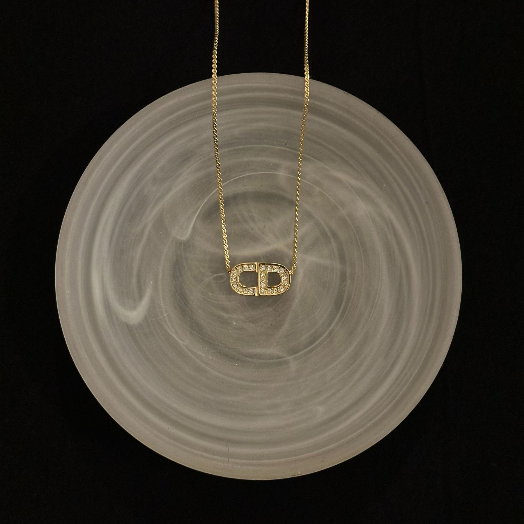 D Full diamond CD necklace