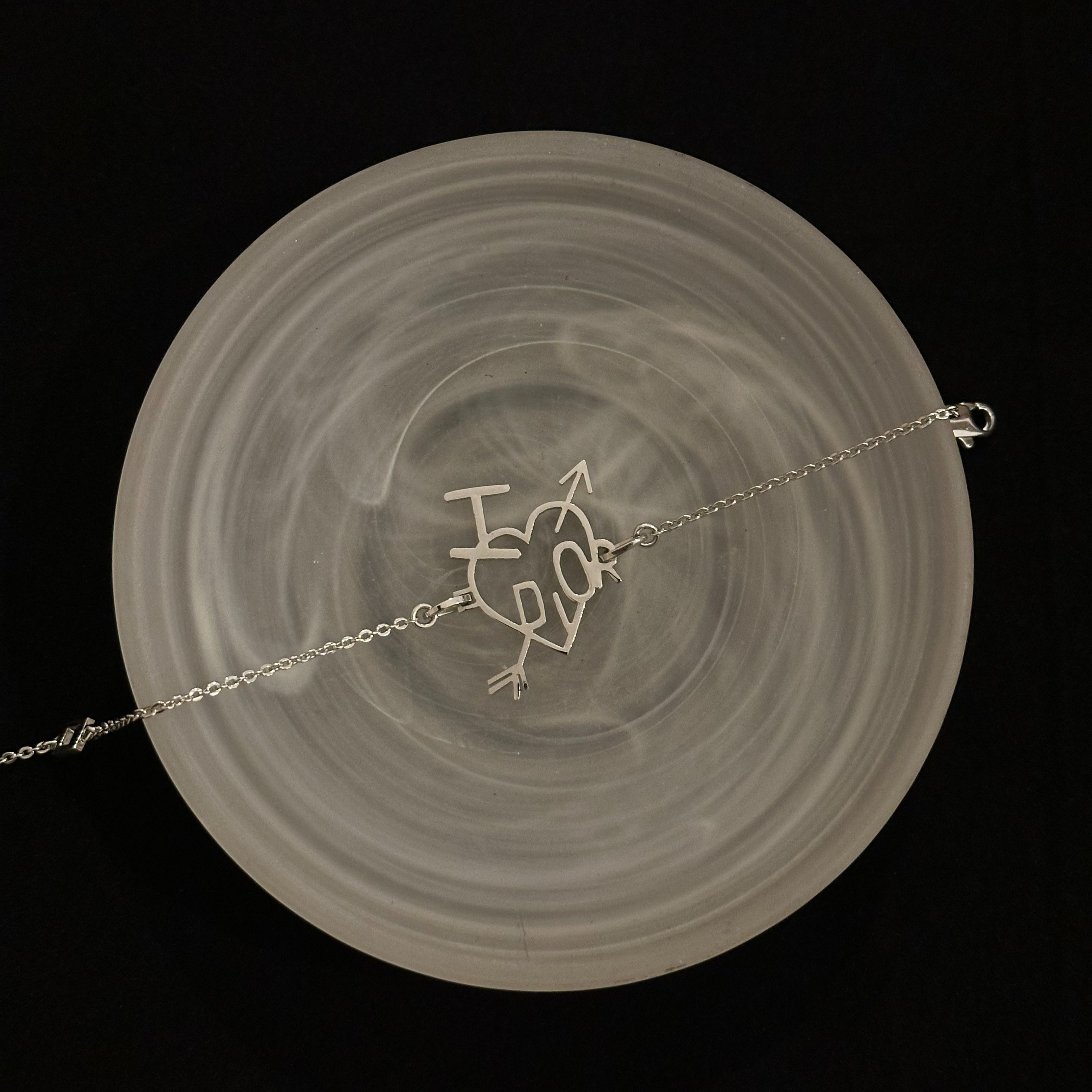 D Cupid Heart Bracelet