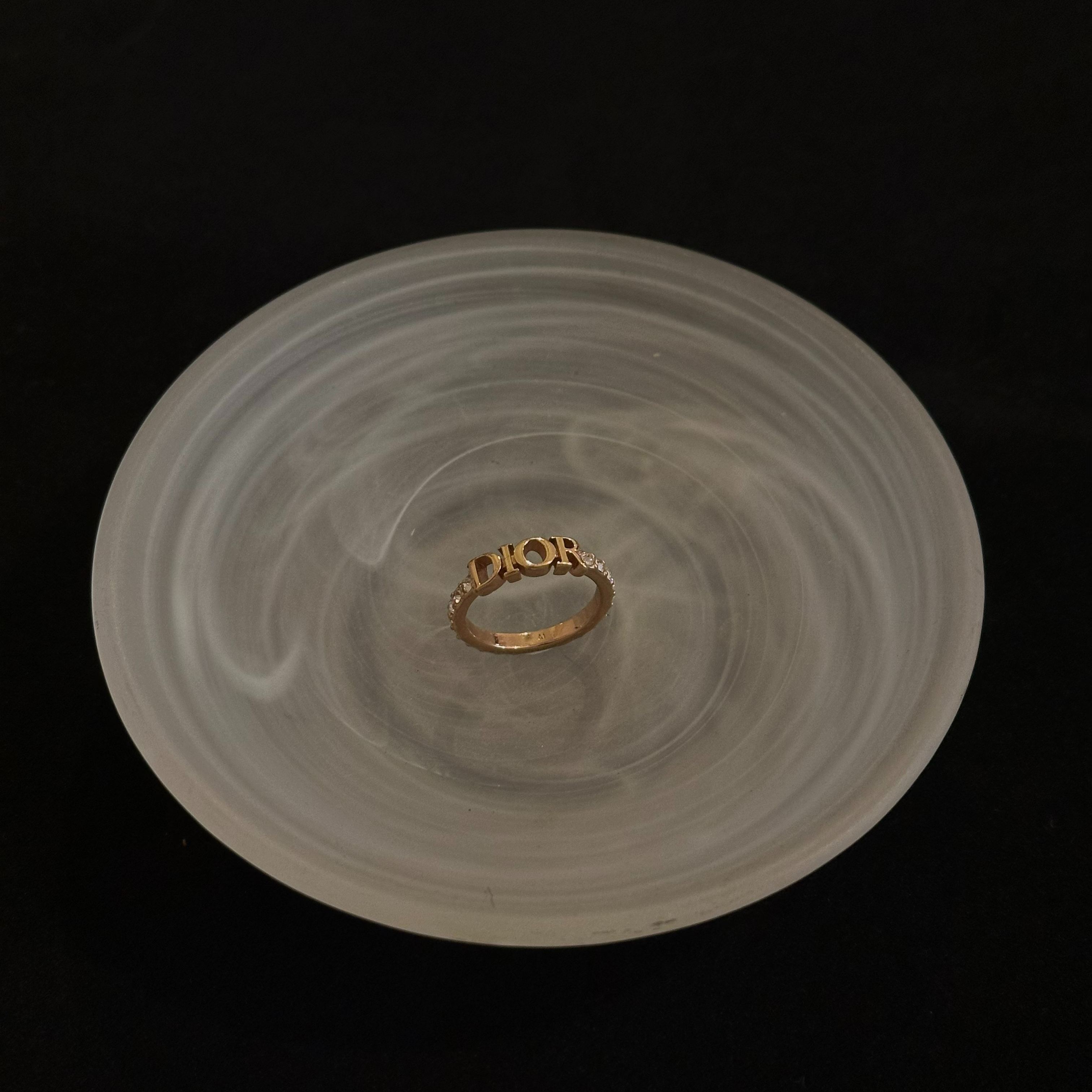D Rhinestone logo ring