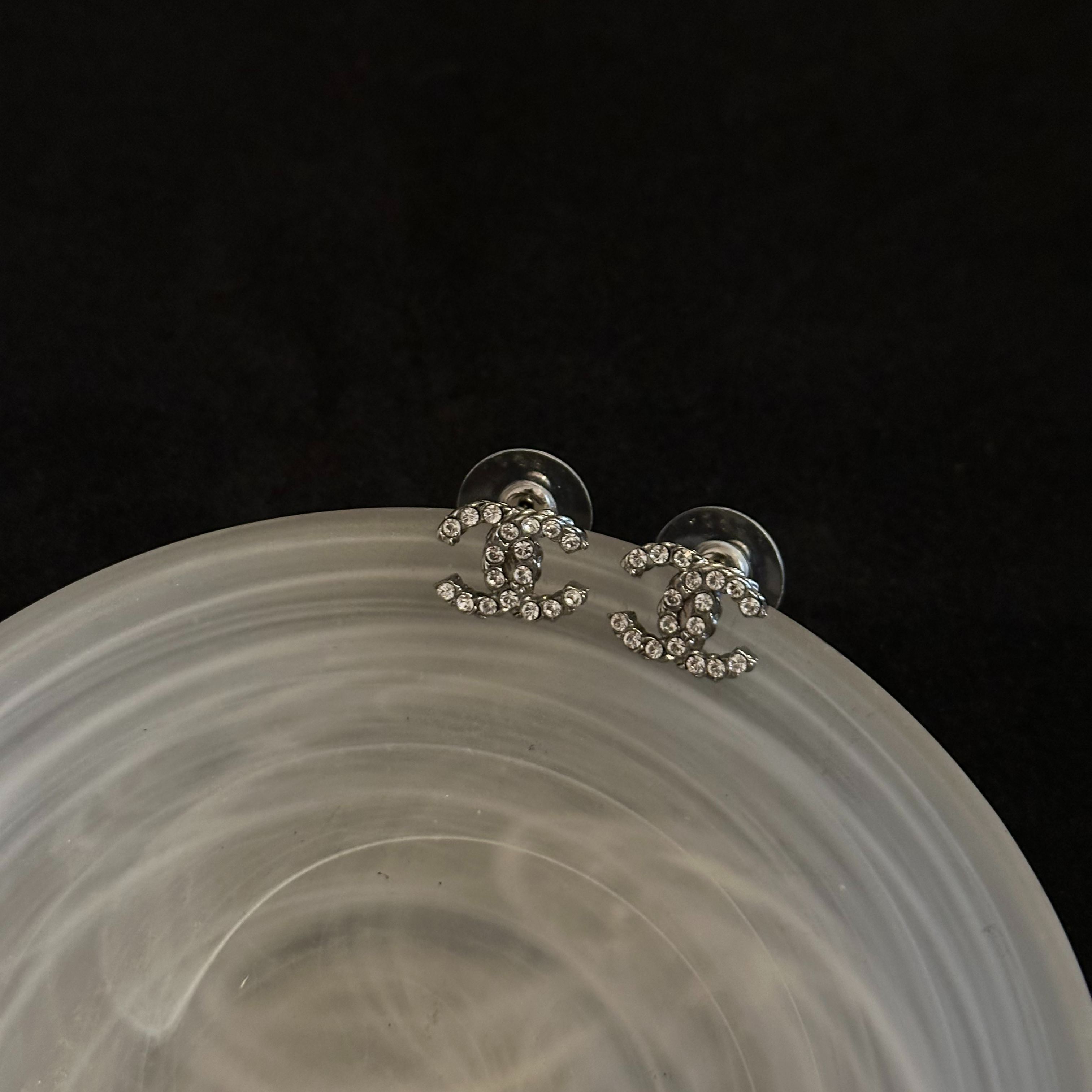 C Double C full diamond earrings