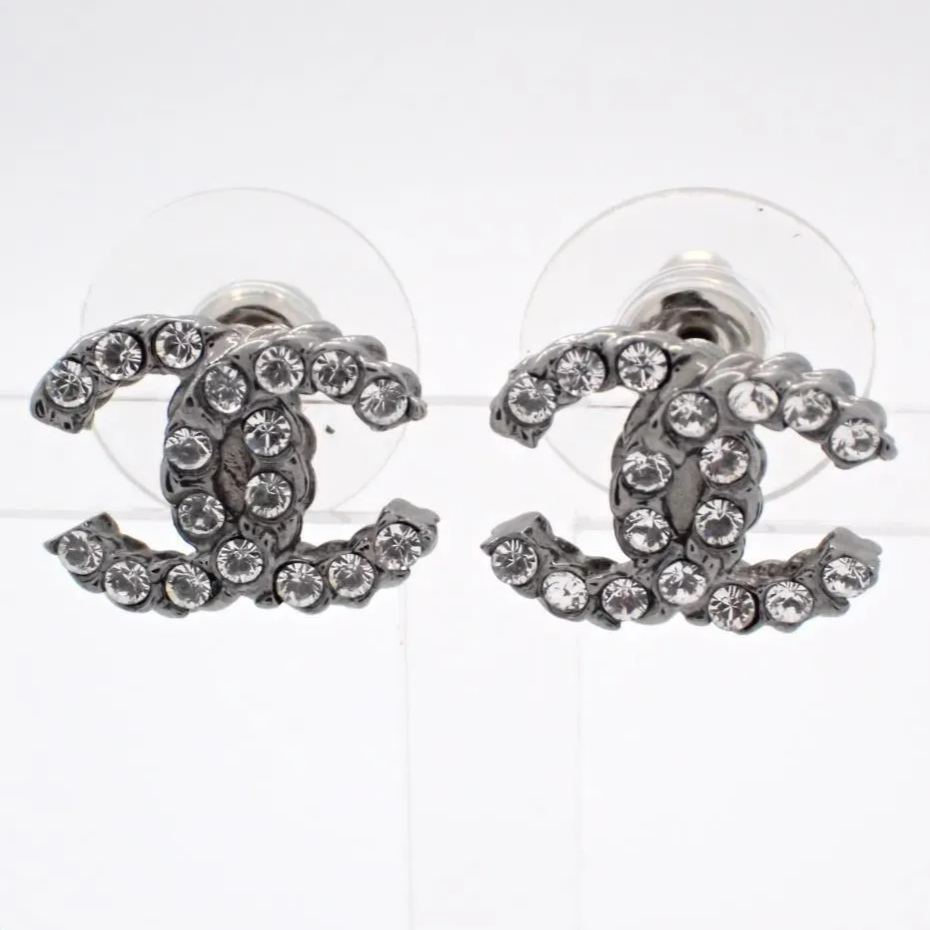 C Double C full diamond earrings
