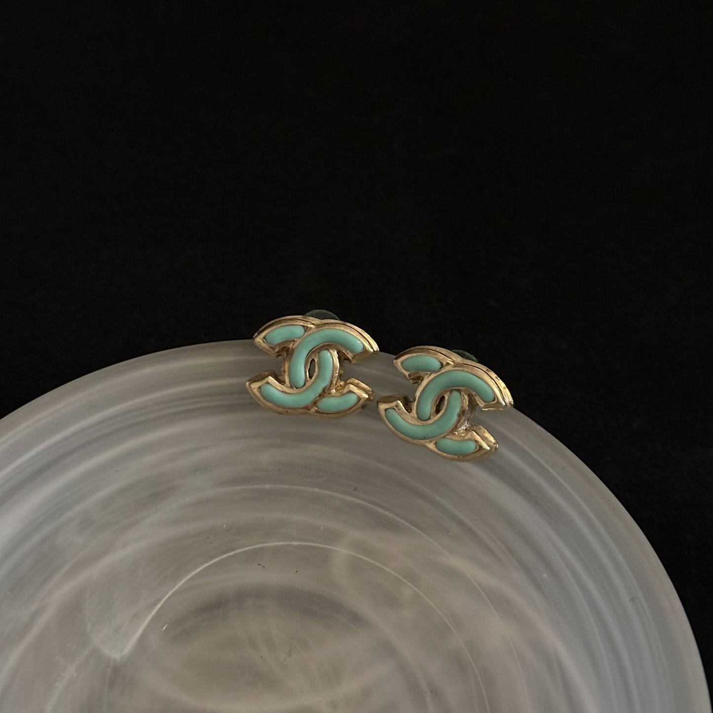 C Enamel Double C Earrings