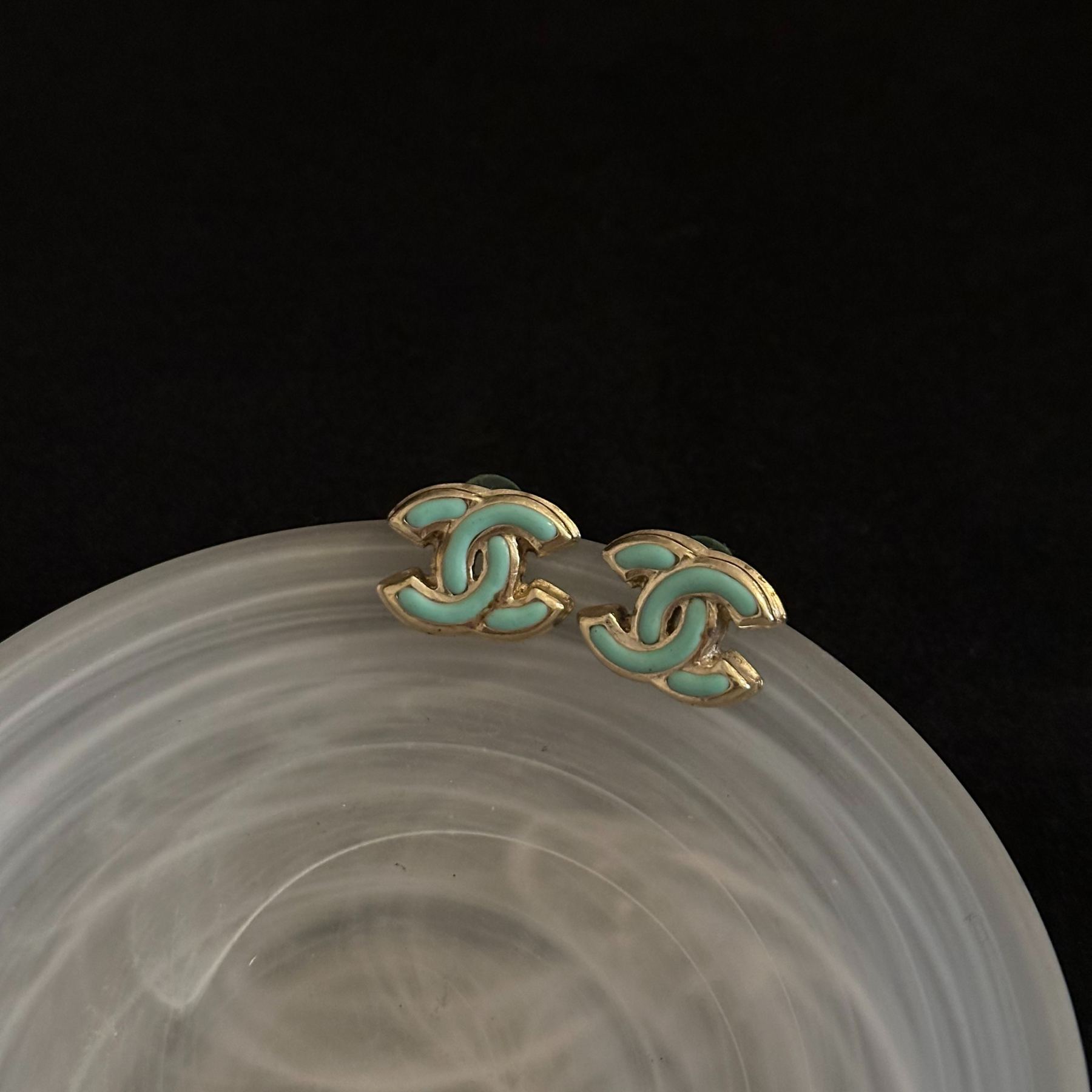 C Enamel Double C Earrings