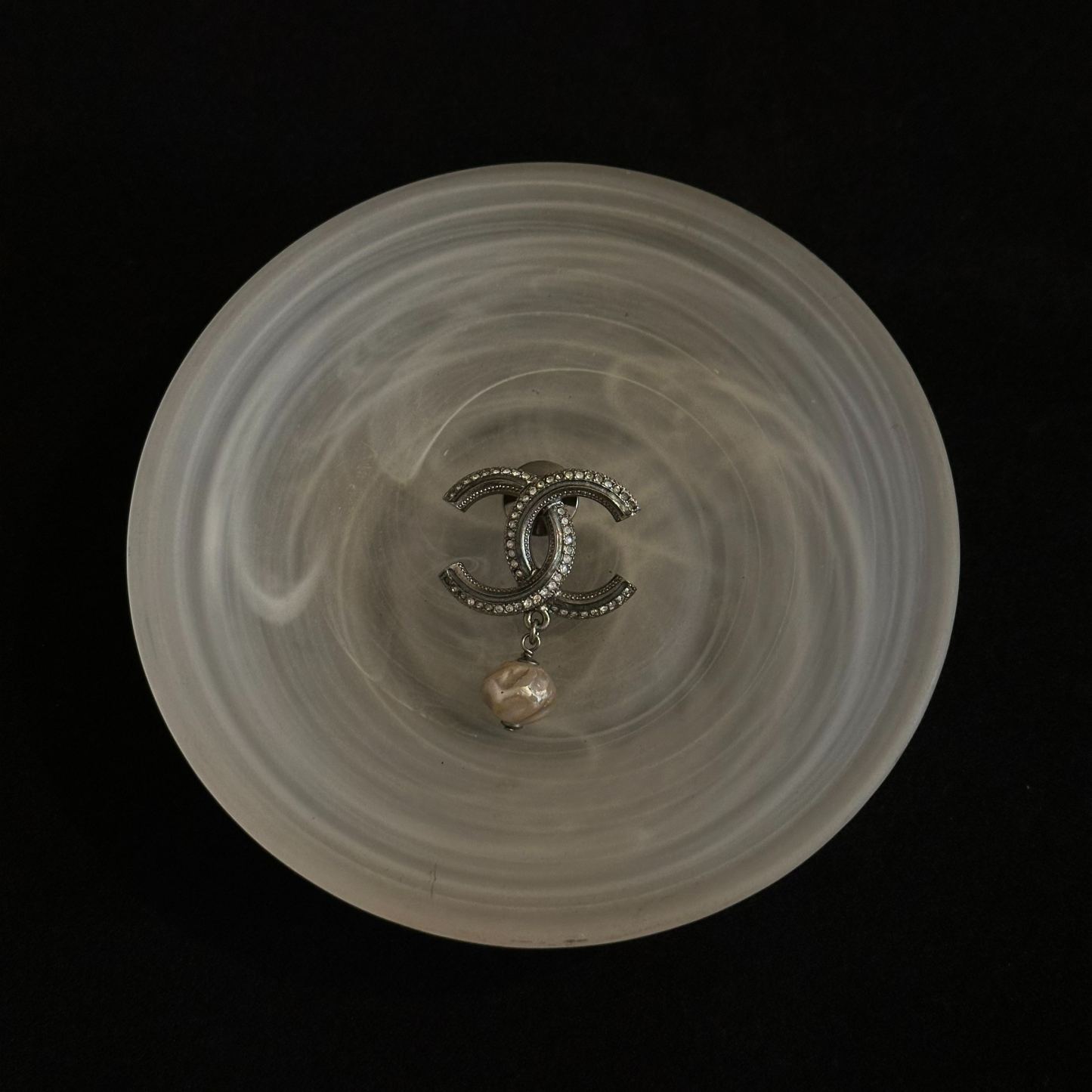 C Double C full diamond brooch