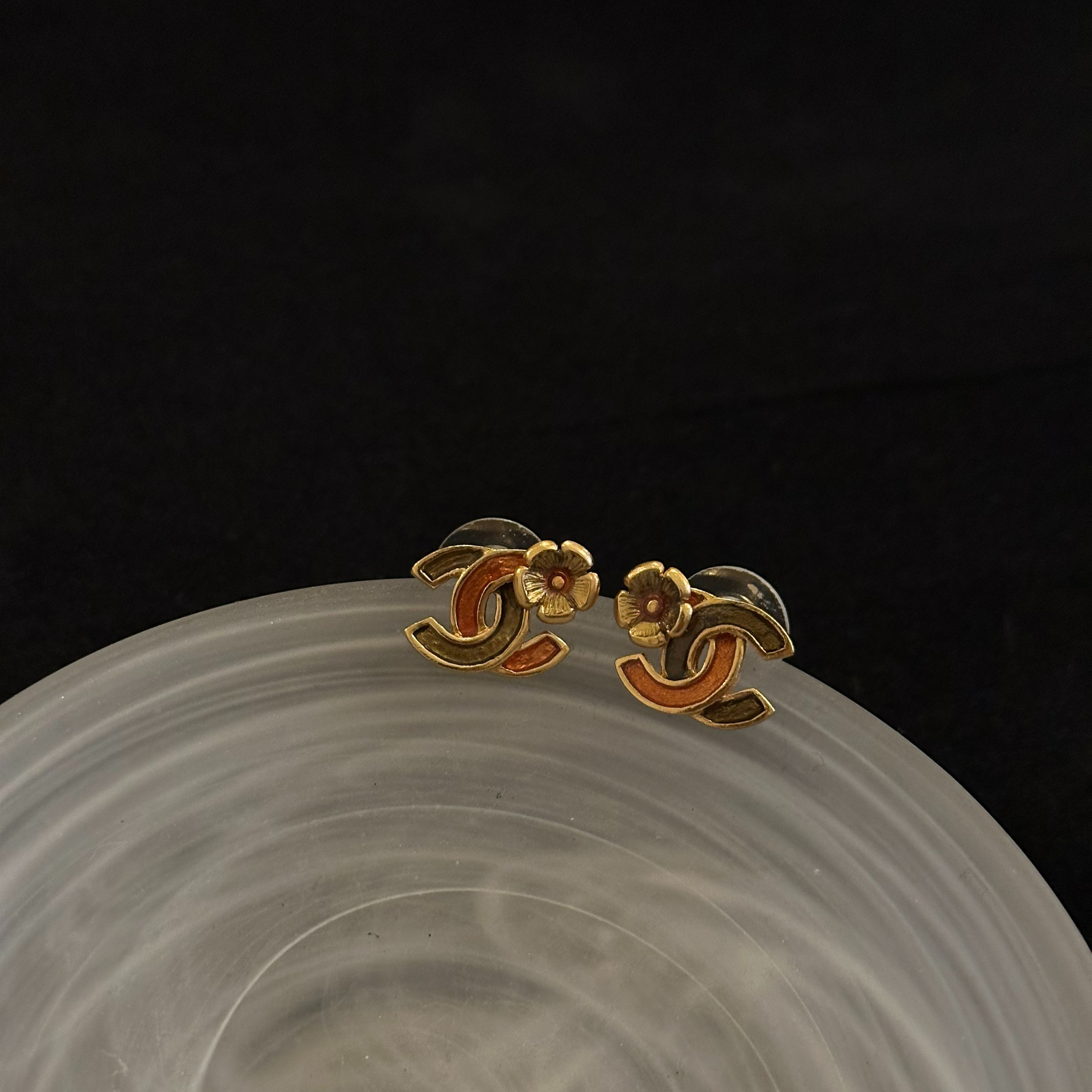 C Flower Double C Earrings